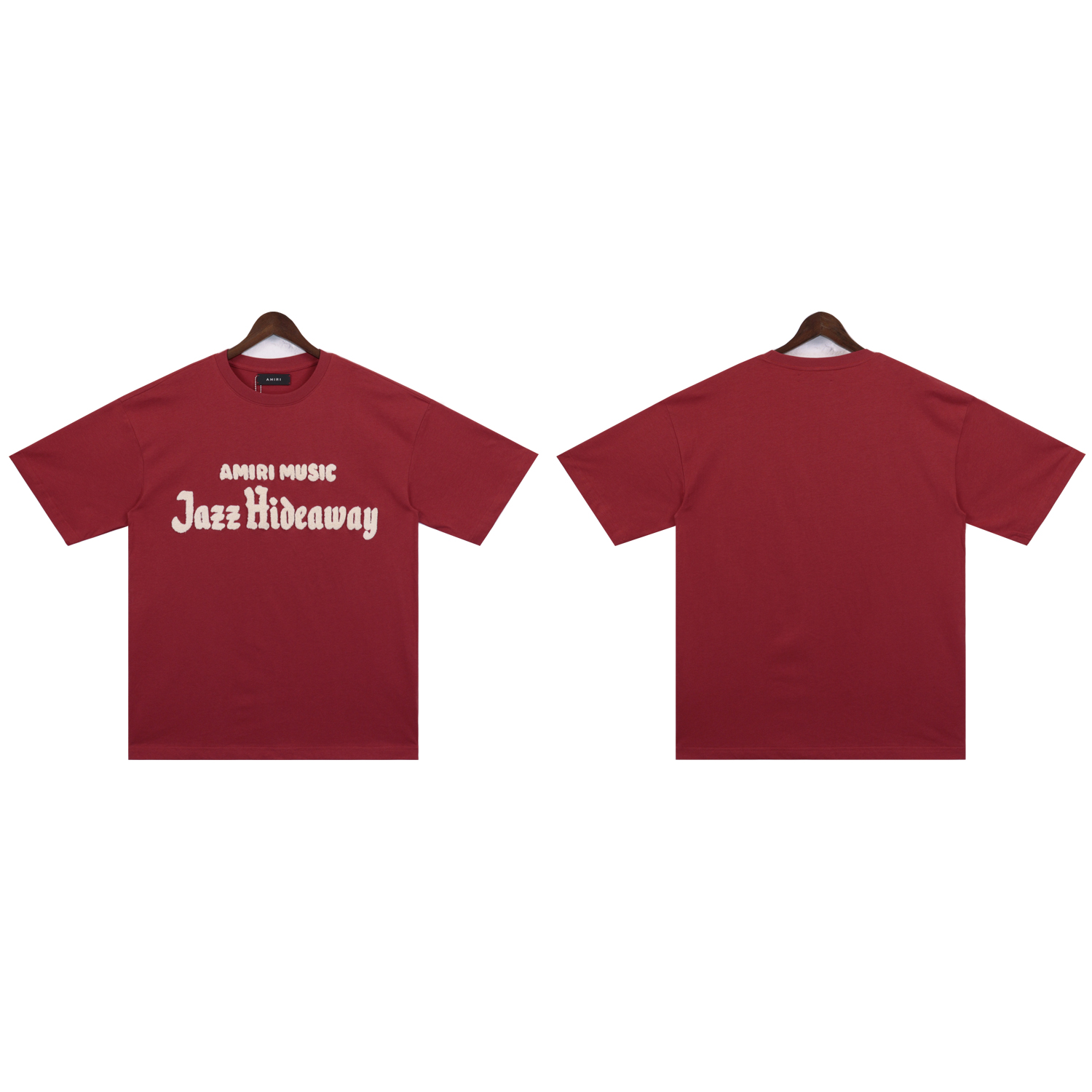 AMIRI Logo Embroidered T-Shirt in Red and Black, 230g Double Veil Fabric, Sizes S-XL - 图片 2