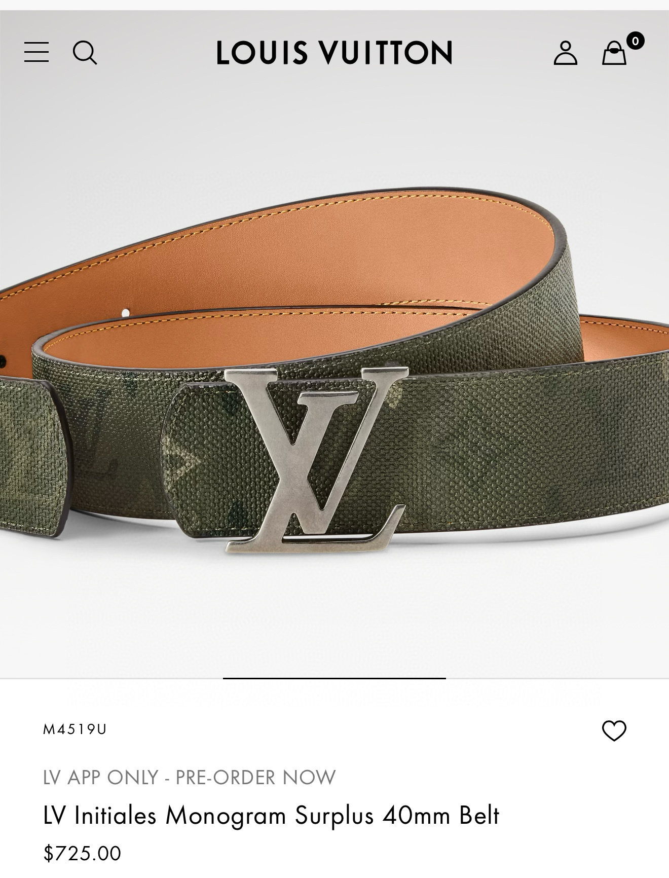 Monogram Surplus涂层帆布表带，LV Initials Monogram Surplus 