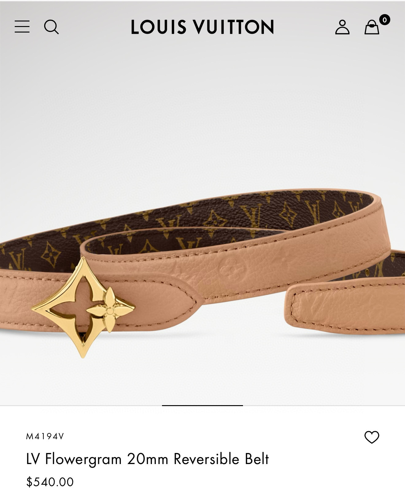 这款纤细而精致的LV Flowergram 20mm腰带散发出当代的优雅气息。其可翻转设计提供了两种选择