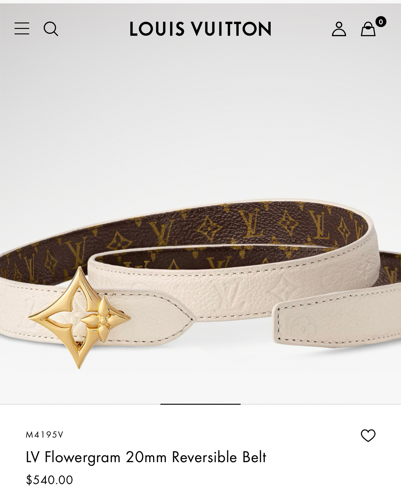 这款纤细而精致的LV Flowergram 20mm腰带散发出当代的优雅气息。其可翻转设计提供了两种选择