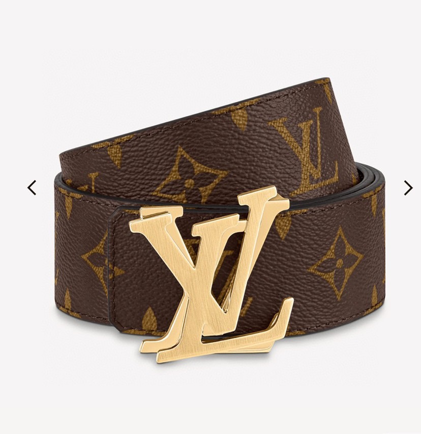 LV 4.0cm新款男士双面腰带 带身采用进口原版皮 扣头错乱倾斜设计 带来不一样的穿搭体验 纯铜五金制