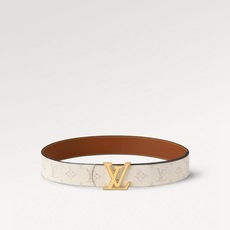 4.0宽 LV Dimension Monogram Héritage 双面腰带拼接素净皮革和 Monogram 涂层帆 4.0宽 LV Dimension Monogram Héritage 双面腰带拼接素净皮革和 Monogram 涂层帆