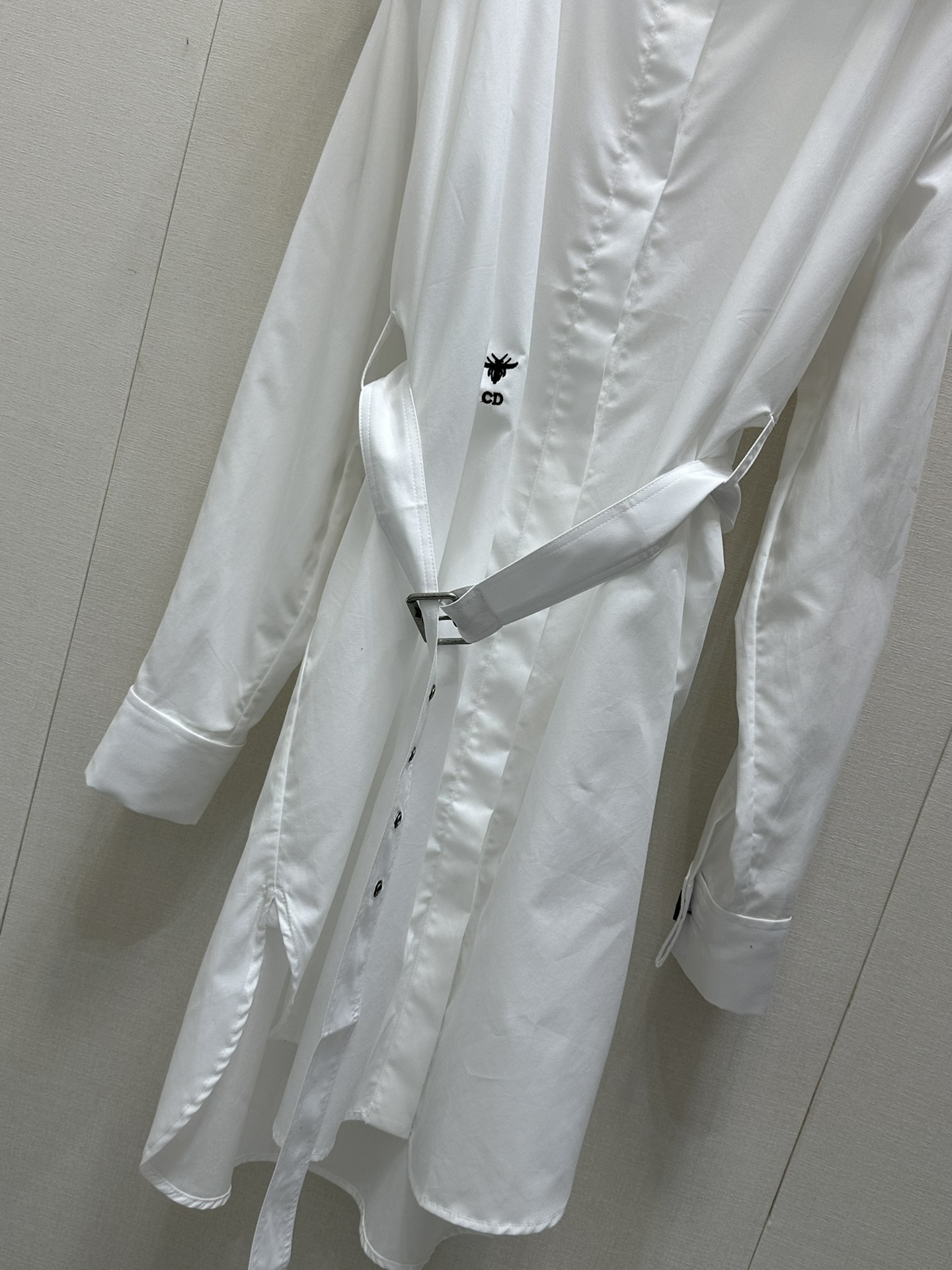 Dior Inspired Off-Shoulder Cotton Dress with Bee Emblem, Chic and Comfortable 4 i1743776613 7831 1