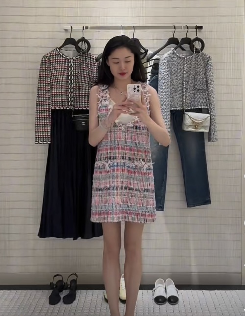 Chanel Sleeveless Woven Mini Dress - Pink Purple, Summer Casual Chic 1 Chanel Sleeveless Woven Mini Dress - Pink Purple, Summer Casual Chic