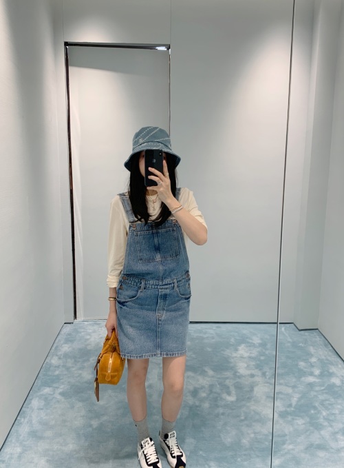 Prada Denim Mini Pinafore Dress | Spring/Summer Collection 2025 1 Prada Denim Mini Pinafore Dress | Spring/Summer Collection 2025