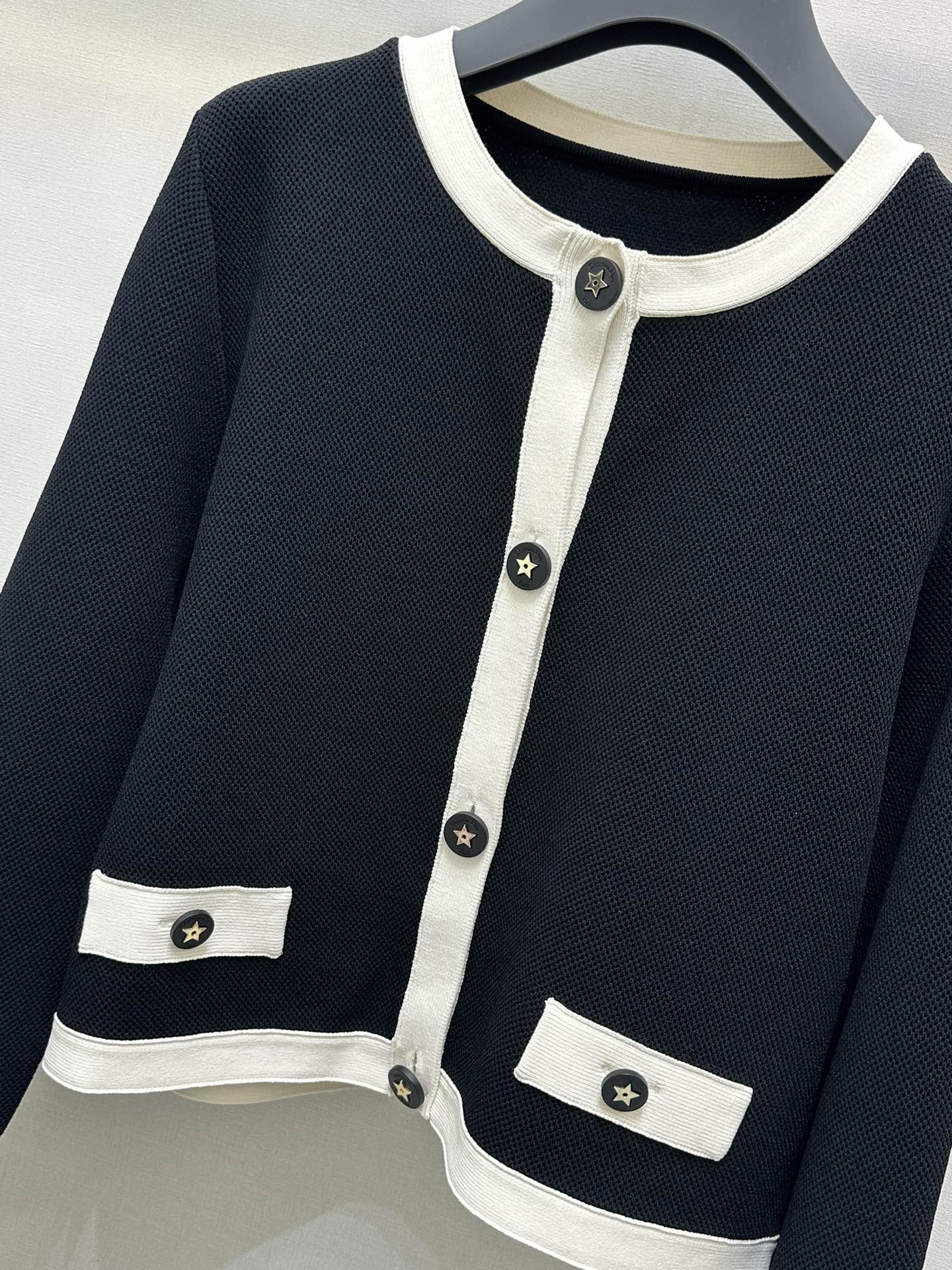 Dior Inspired Black and White Knit Skirt Set with Star Detail 4 i1747101405 4341 0
