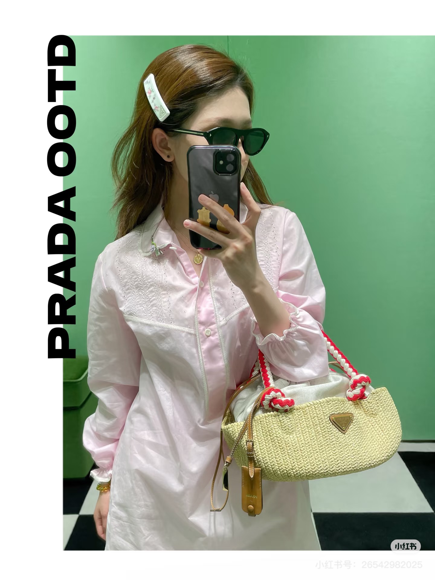 NO:420368,Prad* 25Ss Spring and Summer New Pink Hollow Hooked Long Sleeve Shirt. Original Developed!  High-end production!  Pink shirt with classic lapels, puff sleeves hide flesh to make you playful, long hollow design when you wear a shirt skirt. The classic brand triangle decorative shirt behind it is simple, it will not be monotonous, and it is simply a versatile item!  SML, prada, skirts, shirts, alexander wang19860909Prad* 25Ss春夏新款 粉色镂空钩花长款长袖衬衫.原版开发！高版出品！粉色衬衫配经典翻领,泡泡袖藏肉显俏皮,长款镂空设计 当衬衫裙穿都 背后经典品牌三角标装饰衬衫即便简单也不会单调,简直百搭单品！上身满满的高级感现货 SML,,prada,skirts,shirts,alexander wang,Women's clothing