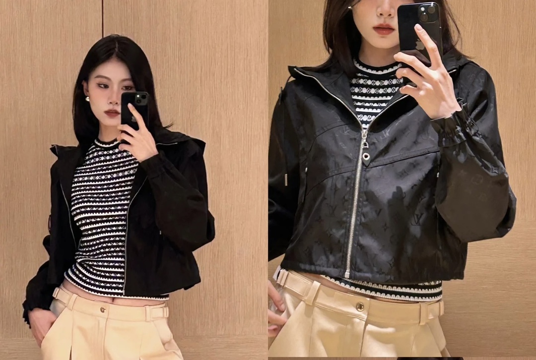 NO:431644,Louis Vuitto*25 new product hooded jacquard jacket original development High-end production Charge nylon material breathable and comfortable, full texture Hooded drawstring jacket jacket style Large body full of four-leaf clover elements and letter logos Eccentric contour lines to create a sense of layering High-profile highlighting taste The cuffs are elastic and tightened at the same time the leather buckle drawstring and zipper pockets are added. The wind and cold protection effect is first-class. Fully improve the dexterity and practicality of outdoor activities. Any random outfit is outstanding and fashionable. The correct version SML,,louis vuitton, jackets & coats, jackets & coats, hats, alexander wang19860909Louis Vuitto*25新品上连帽提花冲锋夹克原版开发 高版出品 冲锋尼龙材质 透气舒适 质感十足 连帽抽绳夹克外套版型 大身满印四叶草元素和字母徽标 斜分轮廓线塑造层次感 高调彰显品味 袖口弹力收紧 同时增加皮扣抽绳和拉链口袋 防风御寒效果一流 充分提升户外活动的灵巧性和实用度 随意外搭都出彩时髦 认准版本 SML,,louis vuitton,jackets & coats,jackets & coats,hats,alexander wang,Women's clothing