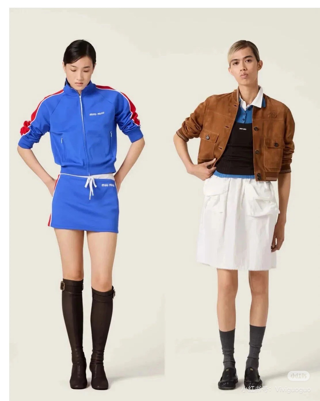 NO:663226,(Coat) This Miu Miu skirt is designed with blue and red contrasting colors, with a white drawstring, which is full of sportiness yet elegant. Soft knitted fabric, comfortable and close-fitting to wear, and the waist drawstring can be freely adjusted to easily show the waistline. The skirt is embellished with red stripes, and the visual layering is improved. It is suitable for daily casual or street style! Miu Miu classic playful style, a must-have for girls with personality, ready for sale S/M/L,, miumiu, skirts, jackets & coats,  19860909（外套）这款Miu Miu短裙采用蓝红撞色设计,搭配白色抽绳,运动感满满又不失优雅.柔软针织面料,穿着舒适贴身,腰部抽绳可自由调节,轻松展现腰线.裙摆红色条纹点缀,视觉层次感UP,日常休闲或街头风都很适合!Miu Miu经典俏皮风格,个性女孩必入现货发售S/M/L,,miumiu,skirts,jackets & coats, ,Women's clothing