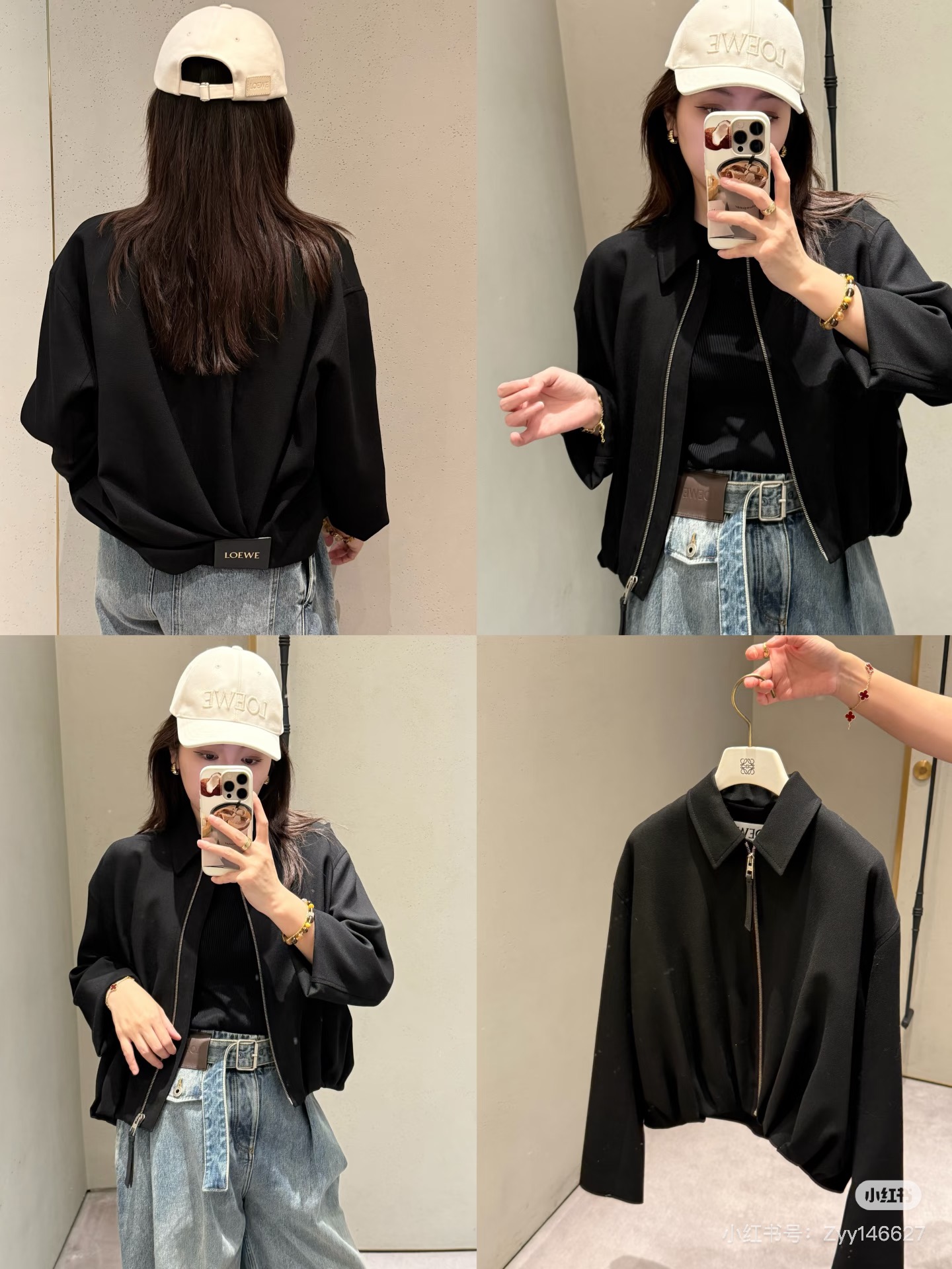 NO:687582,Loew* 25FW new autumn and winter lapel zipper wool pleated jacket | Exclusively developed!  Top quality production!  The soft, waxy wool fabric has its own warm-tone filter, which makes it comfortable to wear close to the skin in autumn and winter. The drapey feel just offsets the stiffness of the jacket, giving you a sense of relaxation when you move around. The classic lapel weakens the formal feel, and the two-way zipper can freely adjust the degree of skin exposure, making it look lazy when worn half-open, and more neat when fully zipped up.  ; The natural pleats on the back waist have a 'waist pinching' effect, and the low-key black leather logo is a discreet reminder of dignity and unobtrusiveness; it is a textured item that can be worn in the autumn and winter wardrobe for many years ~ ready for sale S/M/L,, loewe, jackets  & coats,jackets & coats,19860909Loew* 25FW秋冬新款 翻领拉链羊毛褶皱夹克外套丨独家开发！顶级高版出品！软糯羊毛面料自带暖调滤镜,秋冬贴身穿不凉,垂坠感刚好中和了夹克的硬挺,走动间全是松弛感.经典翻领削弱正式感,双向拉链自由调节露肤度,半开穿显慵懒、全拉上更利落；后腰自然褶皱自带“掐腰”效果,低调的黑色皮质Logo标,是显贵不张扬的小心机；是秋冬衣橱里能穿N年的质感单品~现货发售S/M/L,,loewe,jackets & coats,jackets & coats,,Women's clothing