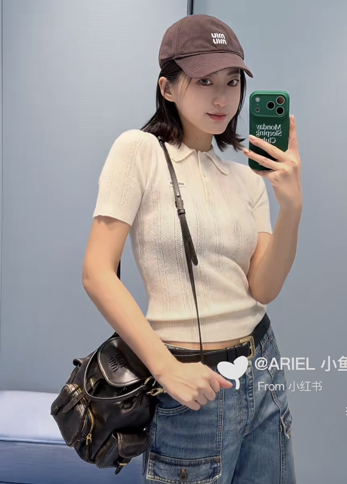 미우미우 여성 반팔 26FW 캐시미어 52510