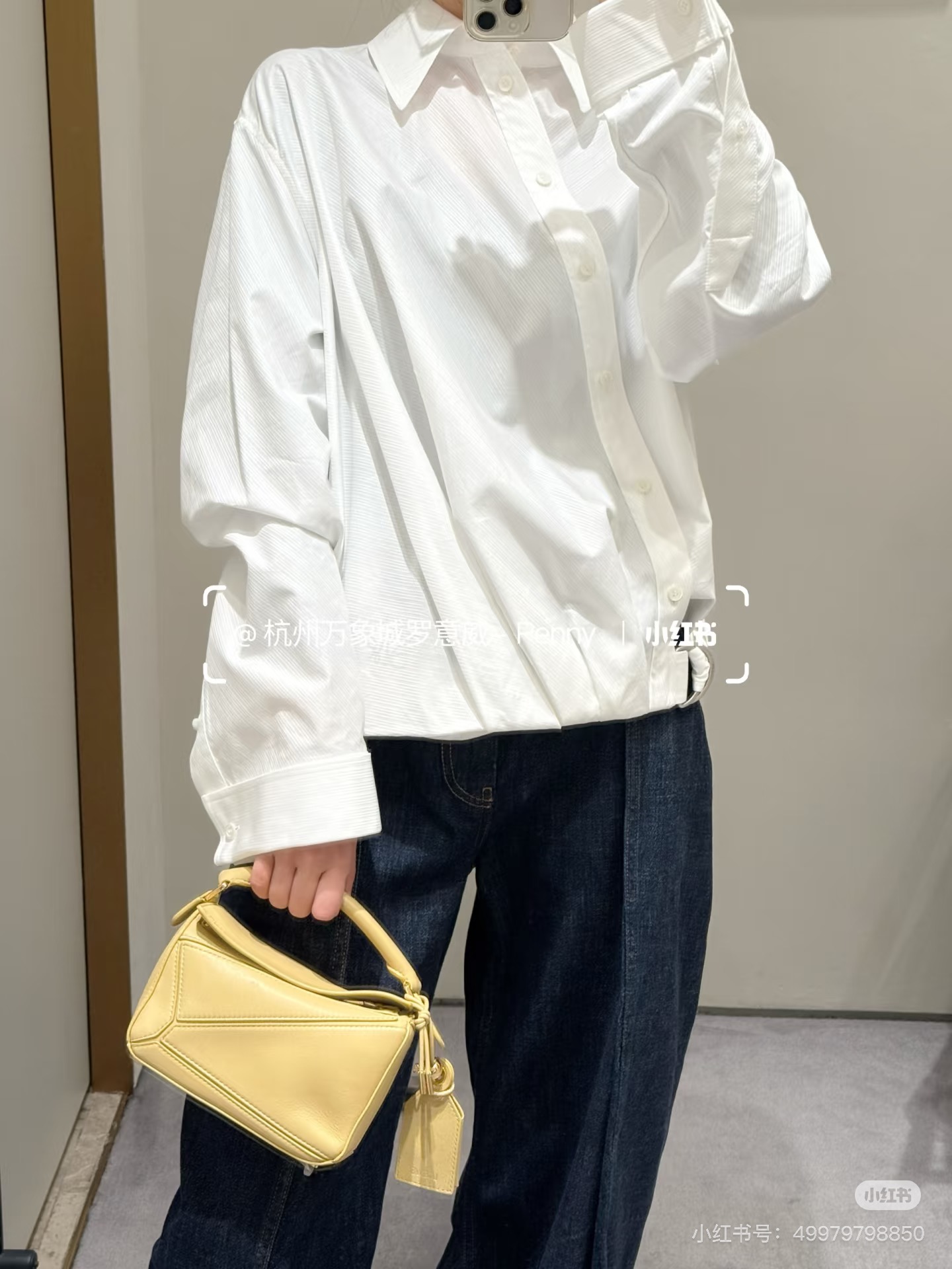 로에베 비대칭 실루엣 벨티드 여성 셔츠 상세 이미지 4