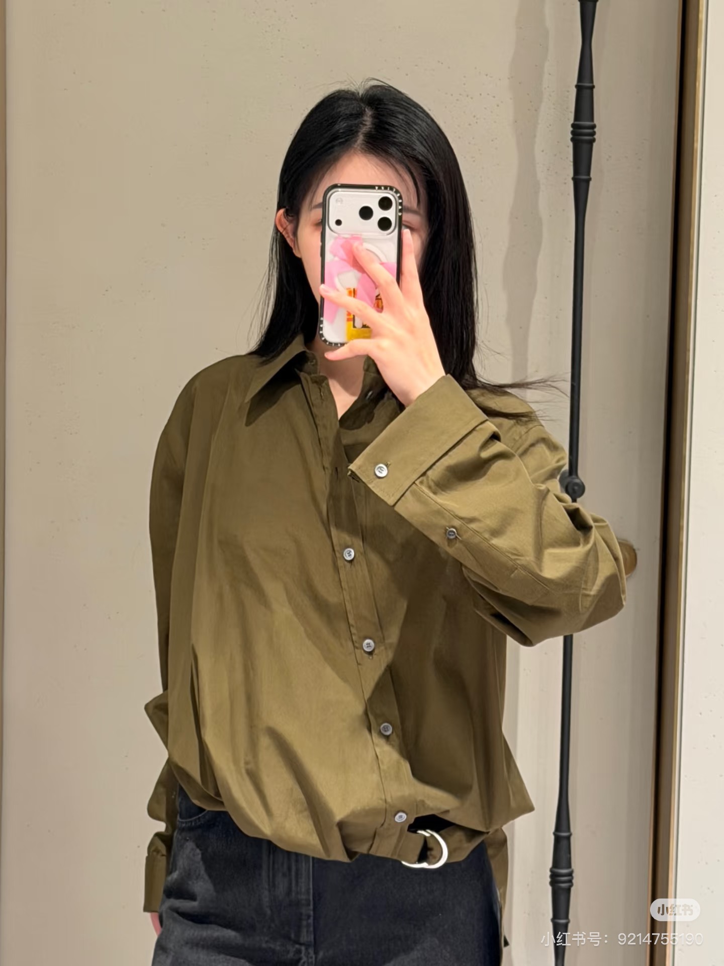 로에베 비대칭 사이드 벨트 여성 셔츠 상세 이미지 3