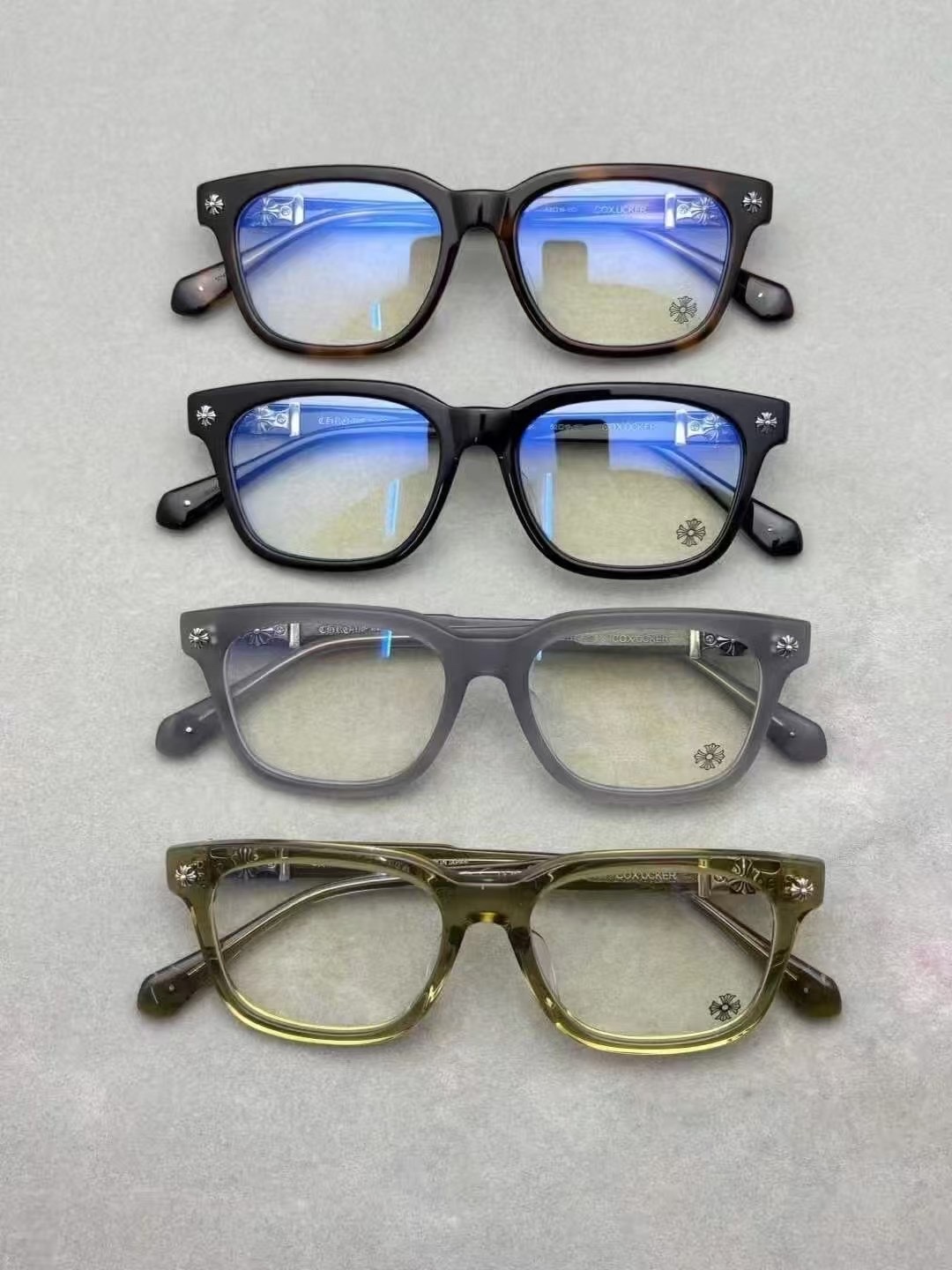 Chrome Hearts 925 Sterling Silver Cross Motif Eyeglasses
