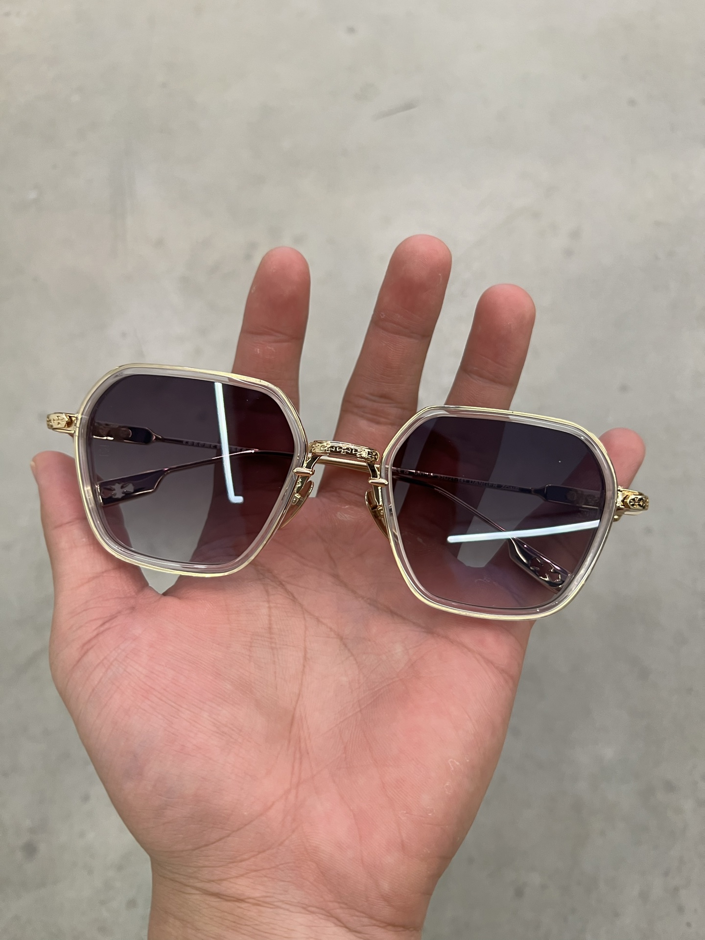 Chrome Hearts Cross Floral Hollow Sunglasses