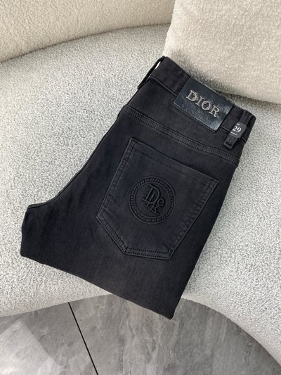 Dior Clothing Jeans Men Denim Genuine Leather Fashion