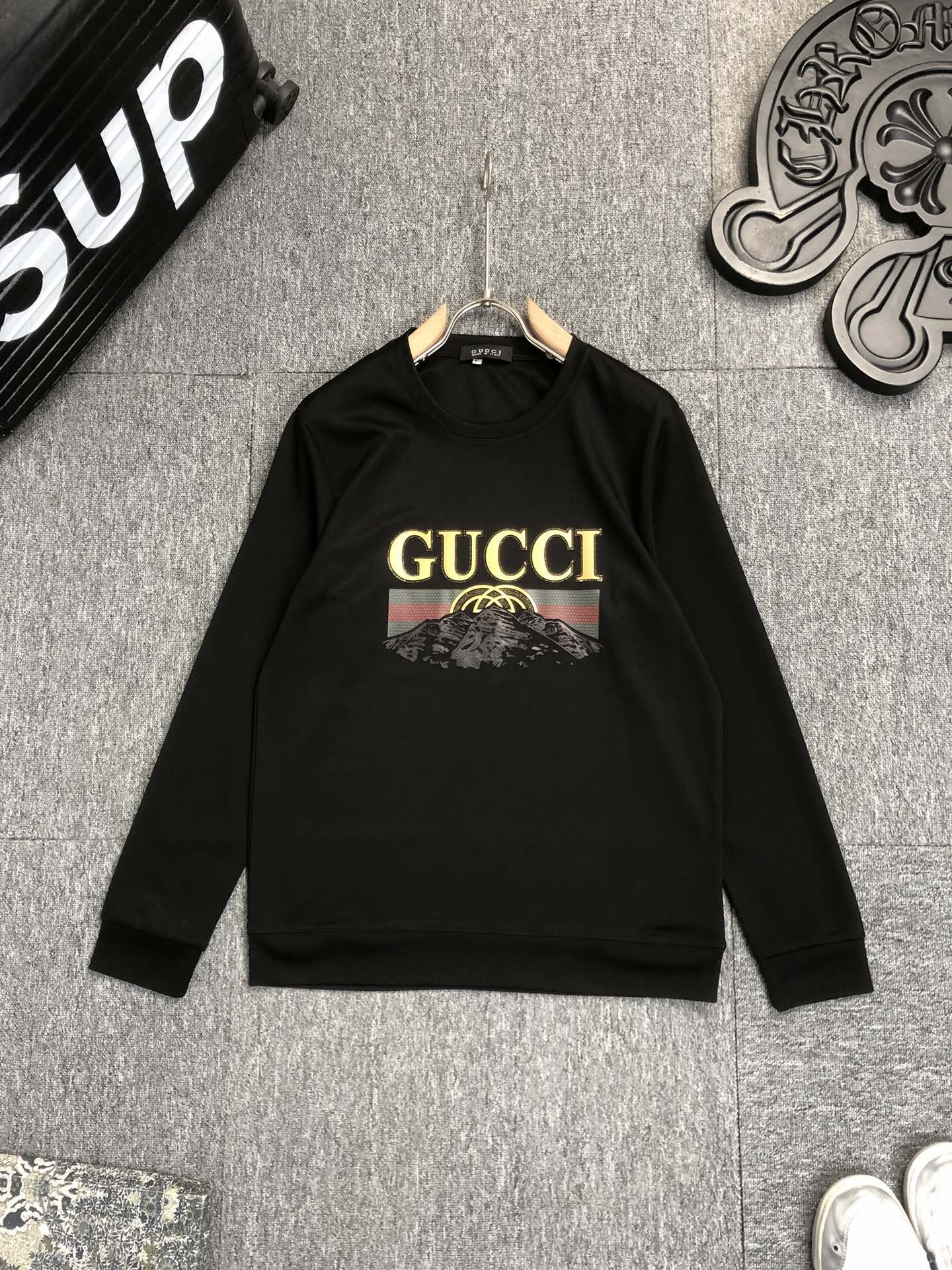 Gucci古奇2024秋冬男士卫衣新品春季必备新品经典款套头卫衣甄选360g高克重卫衣面料新工艺搭配还原