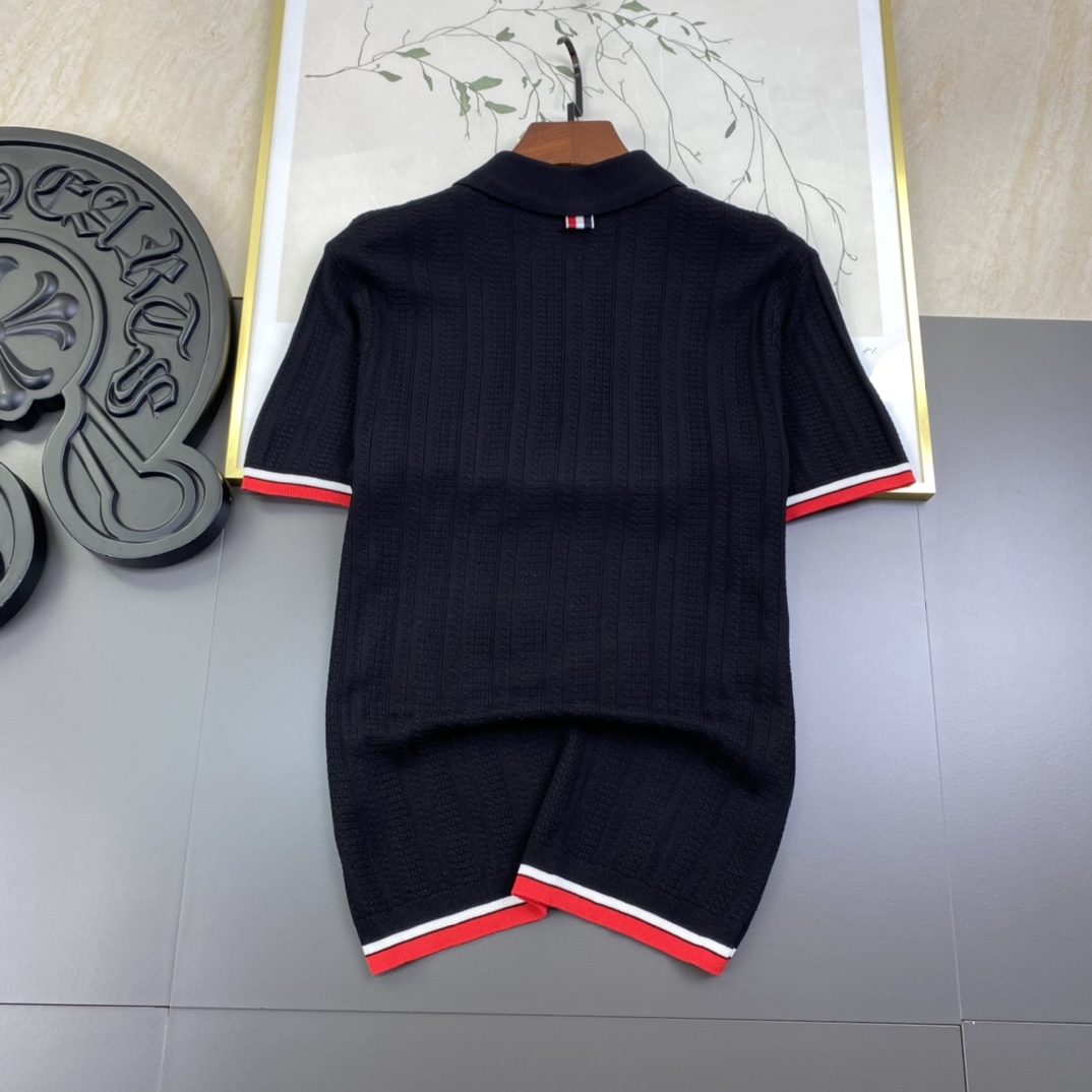 Fashionable Unisex Thom Browne Polo: 1980s Inspired Upgrade with Original Fabric - 图片 4