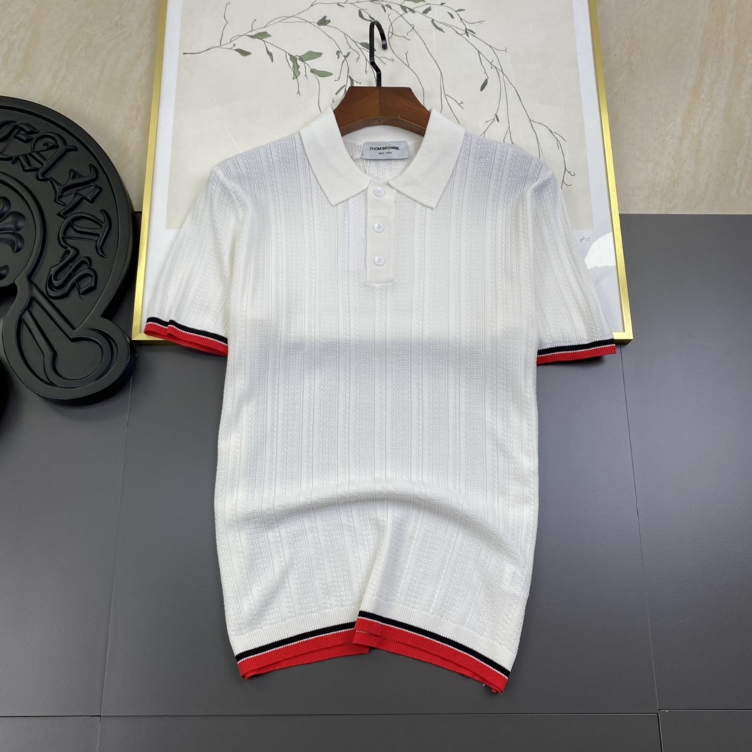 Fashionable Unisex Thom Browne Polo: 1980s Inspired Upgrade with Original Fabric - 图片 2