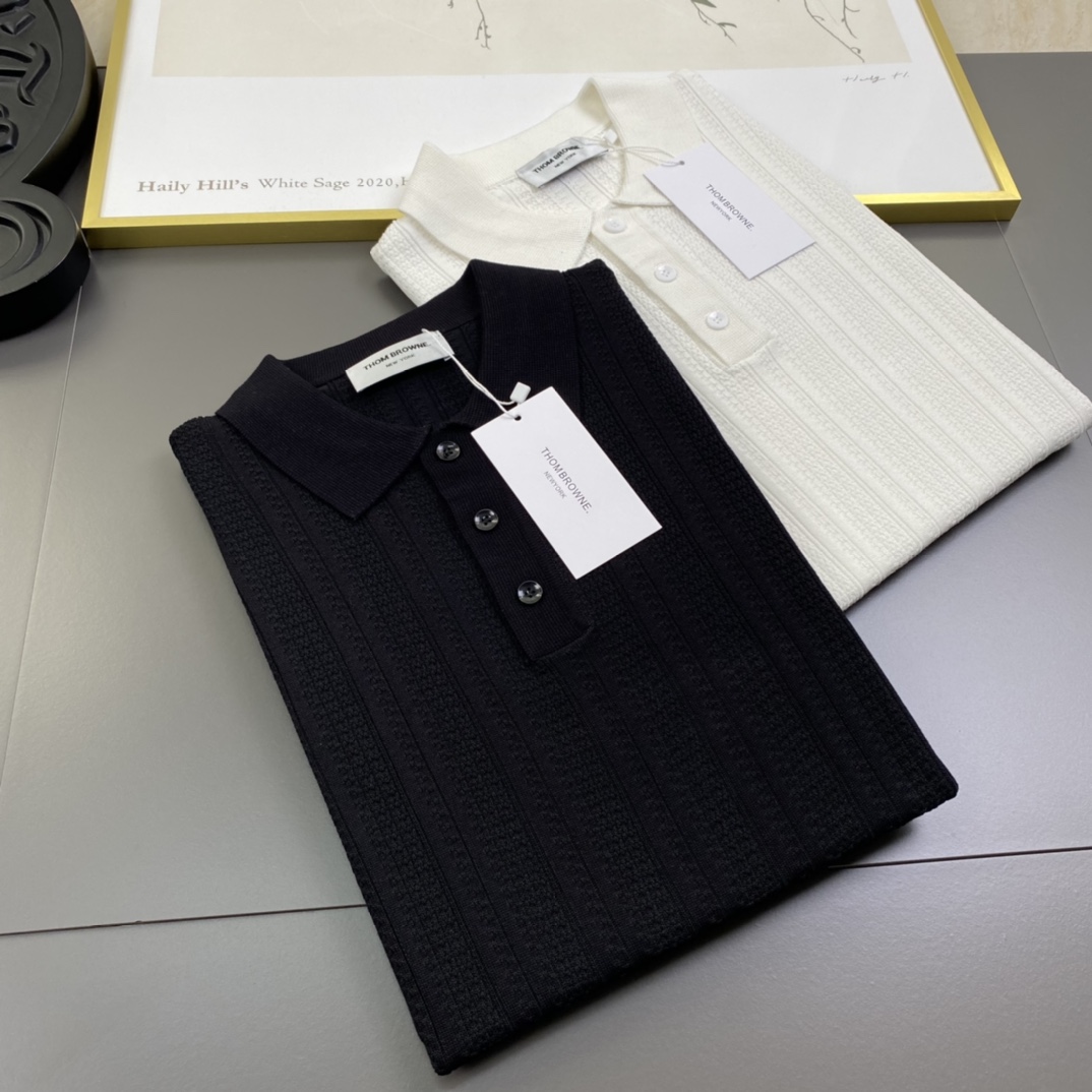 Fashionable Unisex Thom Browne Polo: 1980s Inspired Upgrade with Original Fabric - 图片 3