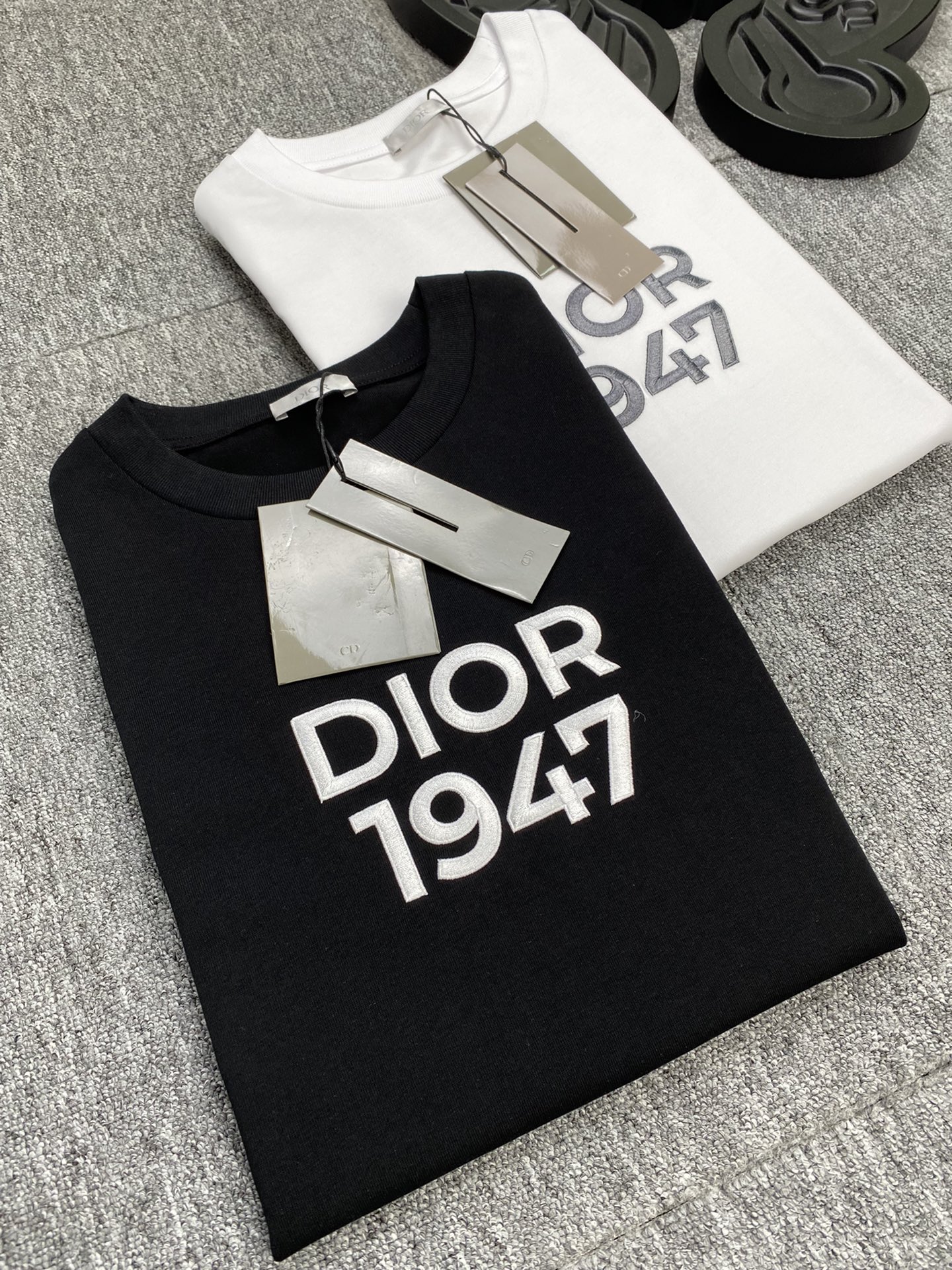 Dior Clothing T-Shirt 2023 Replica
 Embroidery Unisex Cotton Spring/Summer Collection Short Sleeve