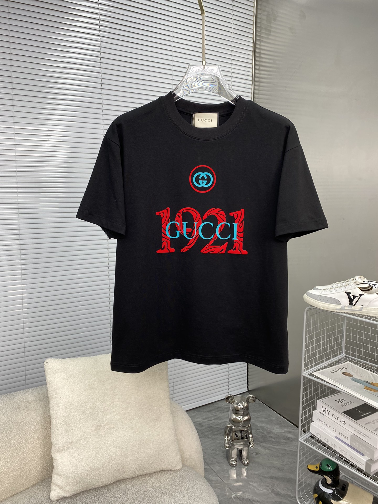 Gucci Kleidung T-Shirt Luxus billig
 Baumwolle Frühling/Sommer Kollektion Fashion Kurzarm