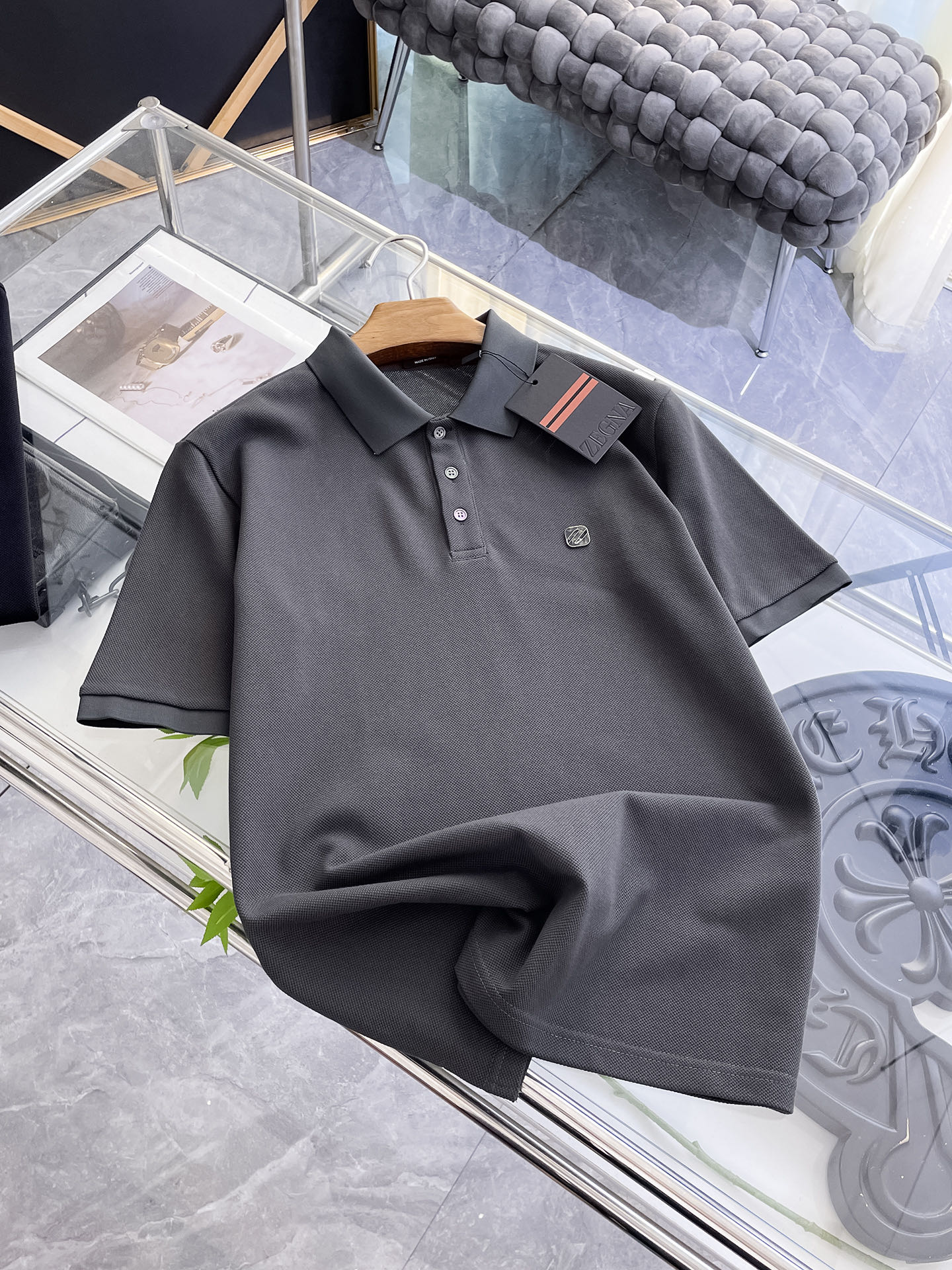 Z Zegna Men's Short Sleeve Polo Shirt - Classic Style and Comfort 4 i1753168883664 7887 0 2