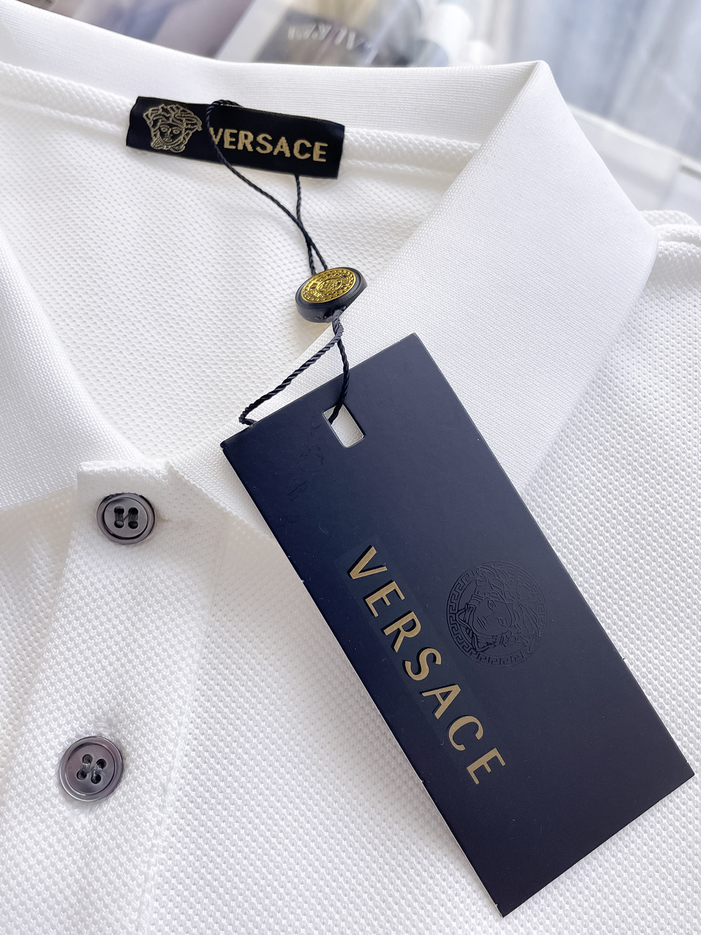 Versace Men's Short Sleeve Polo Shirt Classic Collar Logo Embroidery 9 i1753168908441 3103 0 8