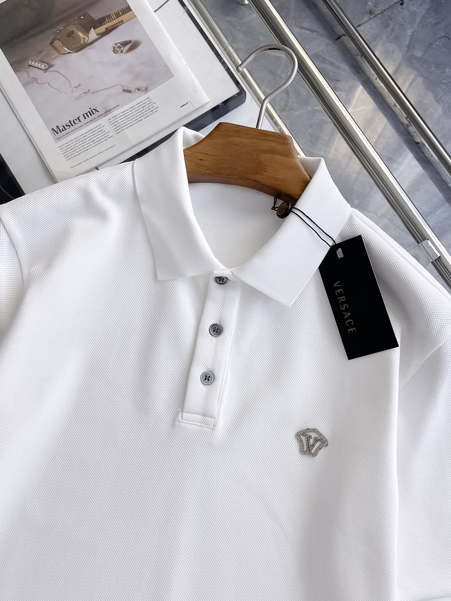 Versace Men's Short Sleeve Polo Shirt Classic Collar Logo Embroidery 7 i1753168908498 3203 0 6