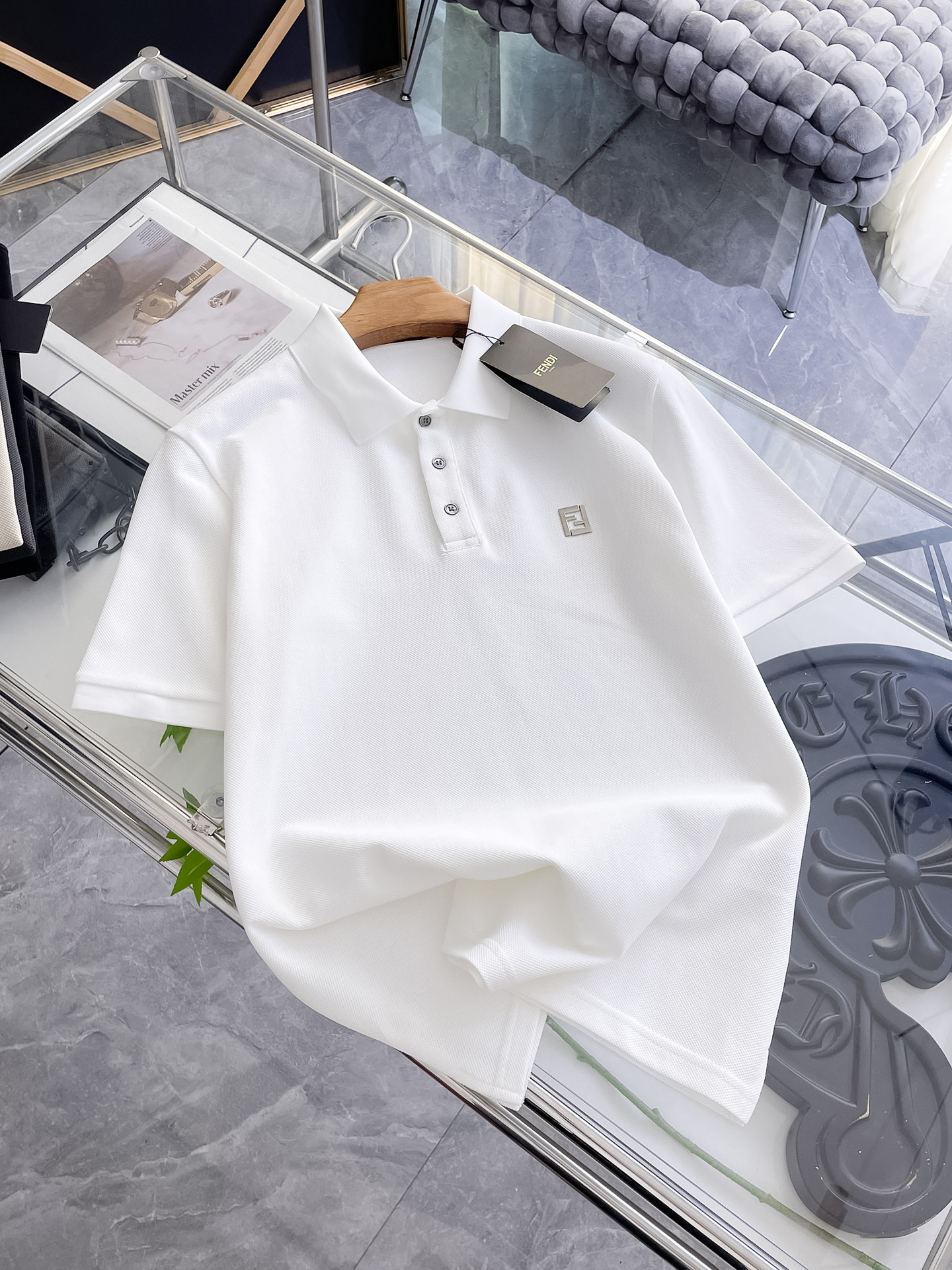 Fendi Men's Slim-Fit Short-Sleeve Polo Shirt with Logo Accent 5 i1753169035923 2628 0 4