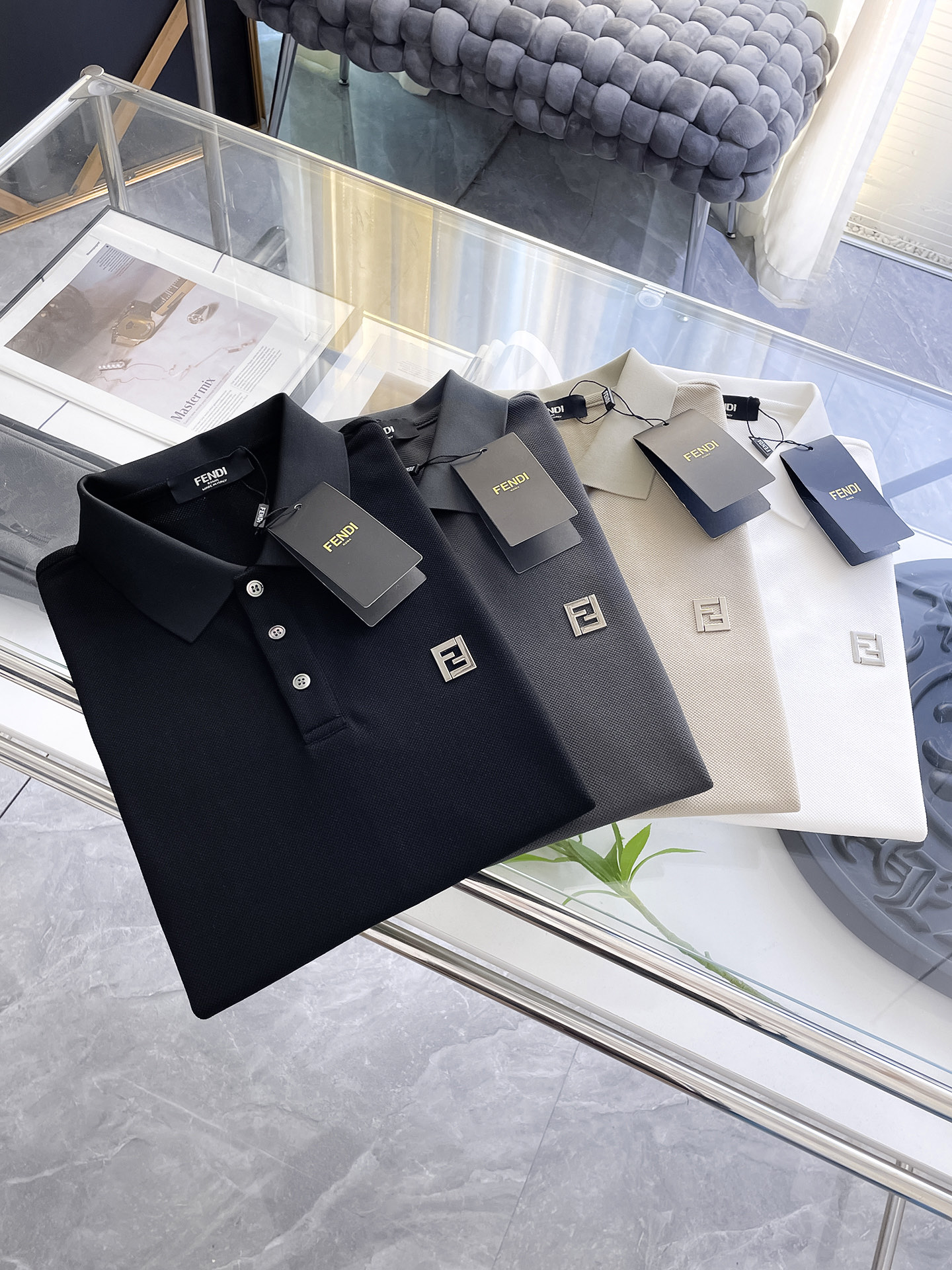 Fendi Men's Slim-Fit Short-Sleeve Polo Shirt with Logo Accent 1 i1753169045768 273 0 0