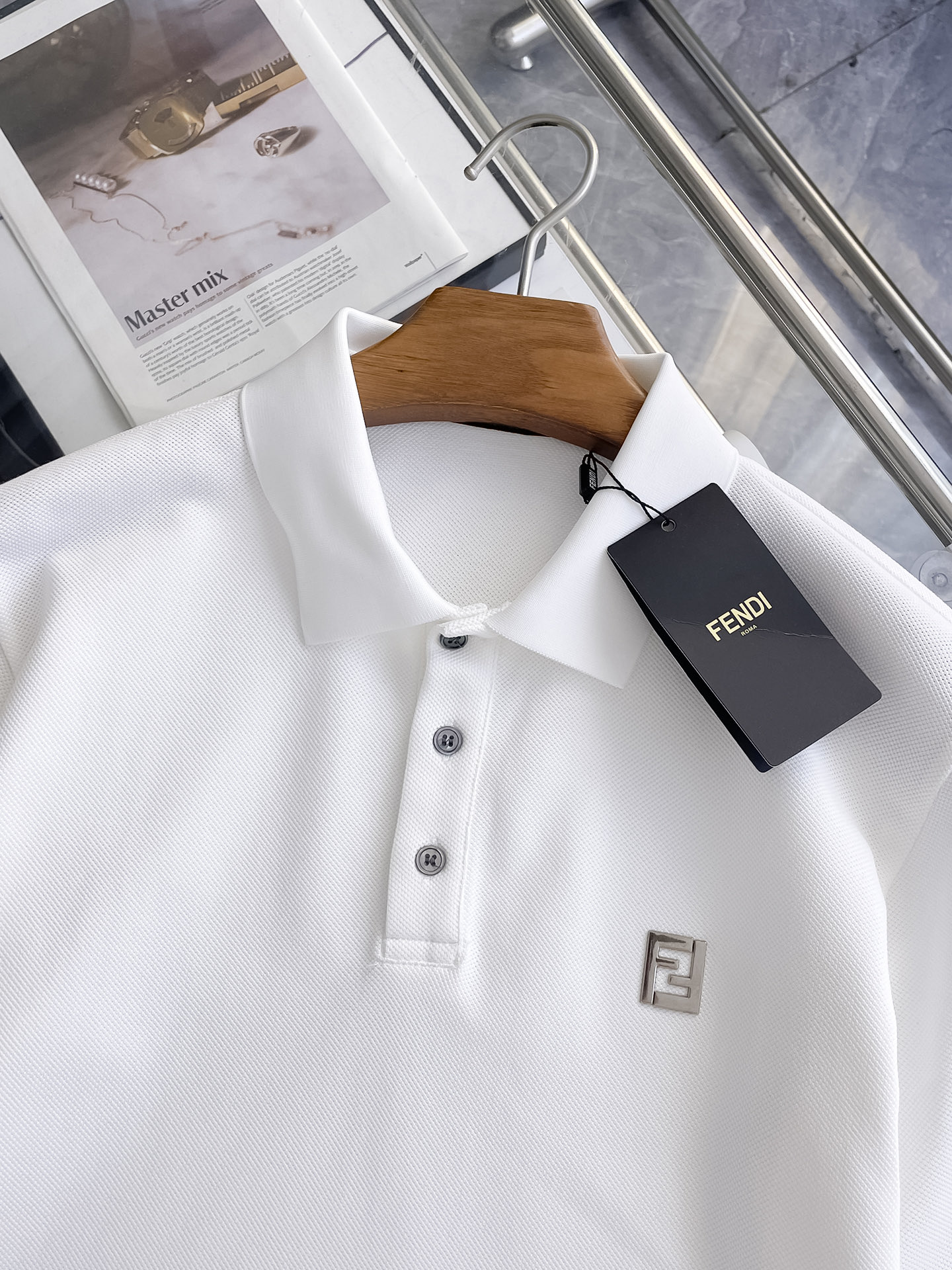 Fendi Men's Slim-Fit Short-Sleeve Polo Shirt with Logo Accent 7 i1753169045807 2047 0 6
