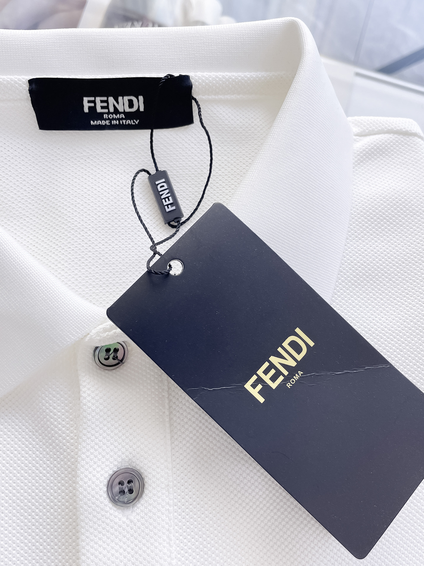 Fendi Men's Slim-Fit Short-Sleeve Polo Shirt with Logo Accent 9 i1753169045807 6017 0 8