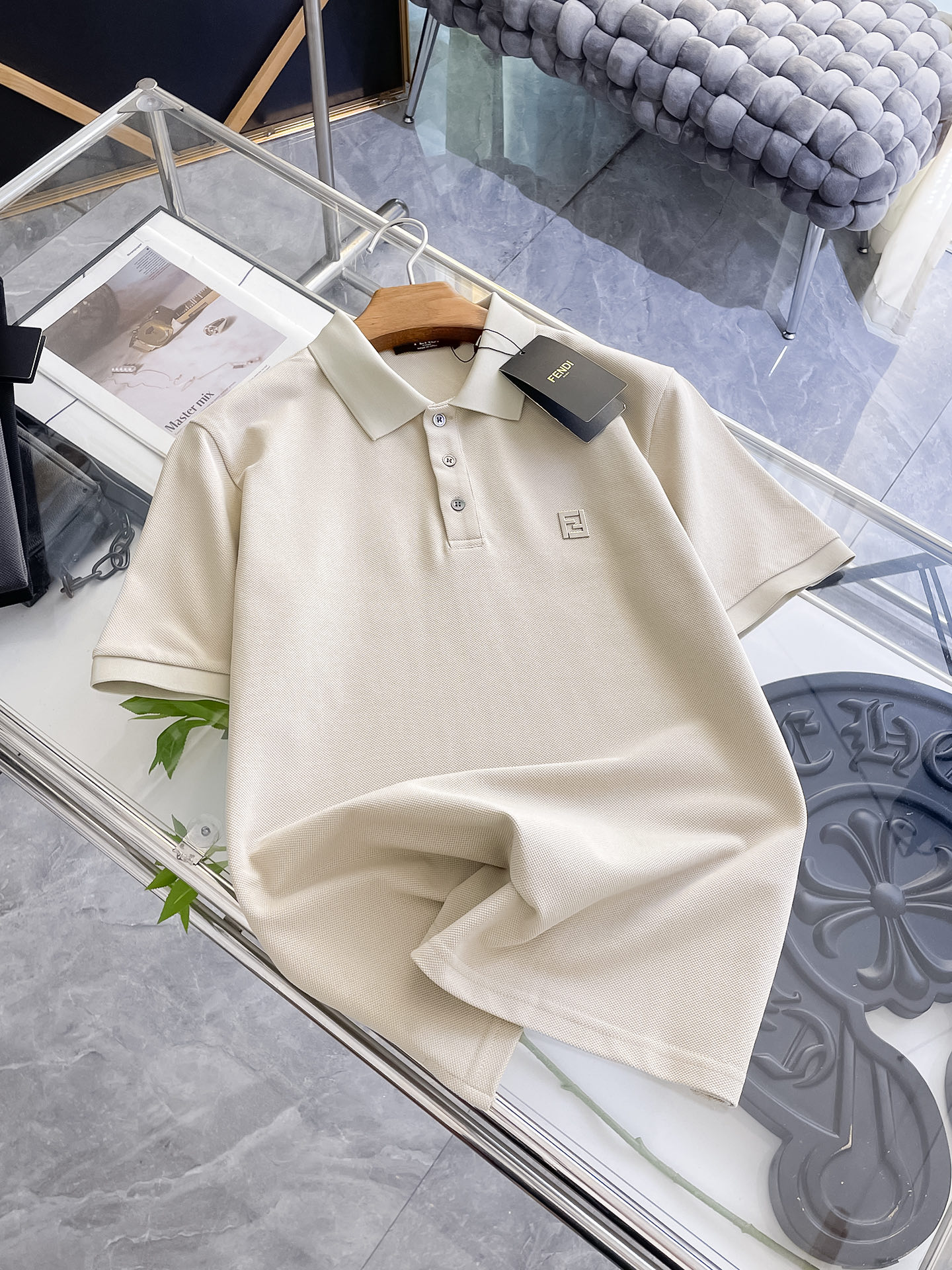 Fendi Men's Slim-Fit Short-Sleeve Polo Shirt with Logo Accent 4 i1753169045840 4140 0 3