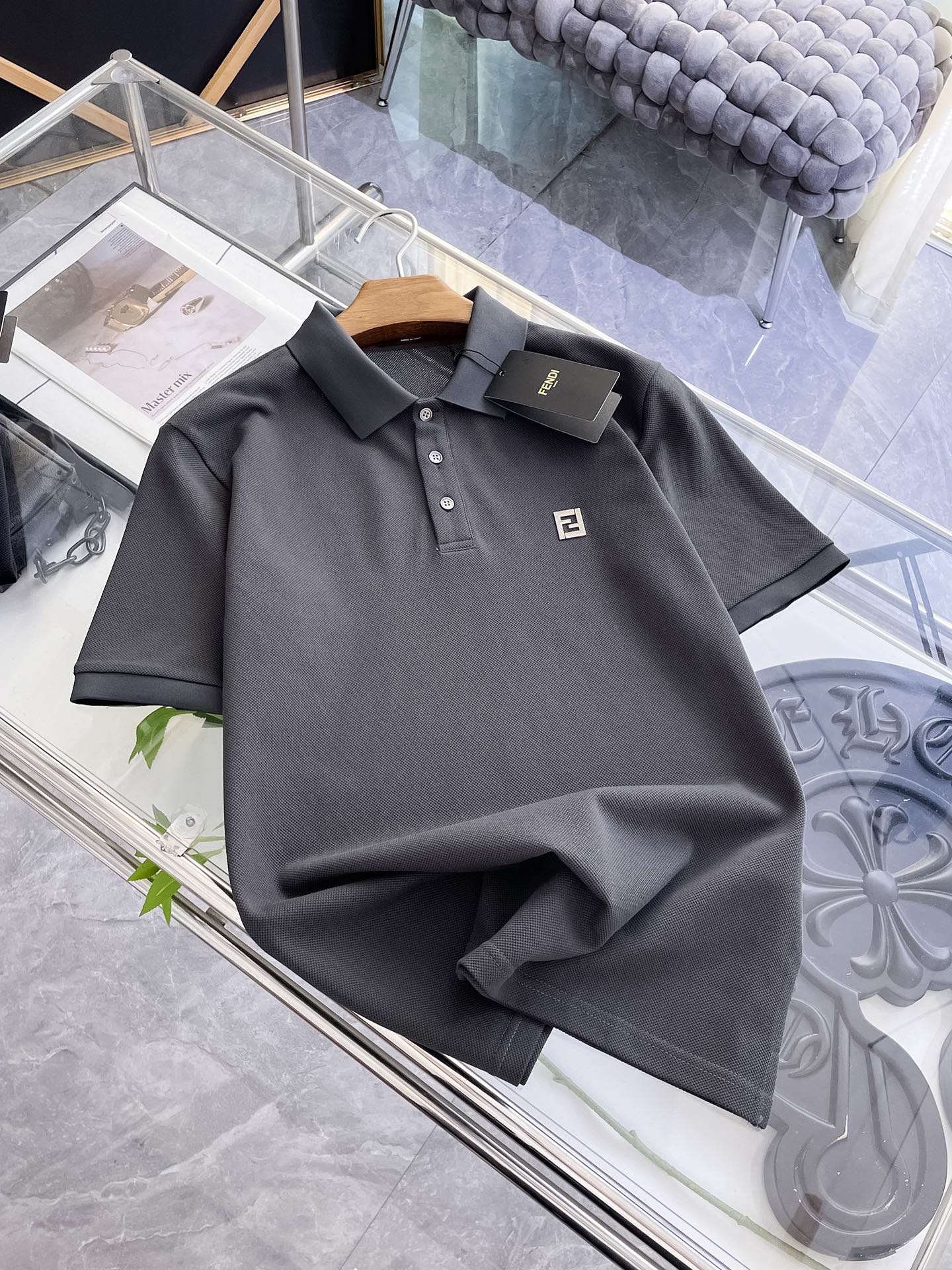Fendi Men's Slim-Fit Short-Sleeve Polo Shirt with Logo Accent 2 i1753169051205 2326 0 1