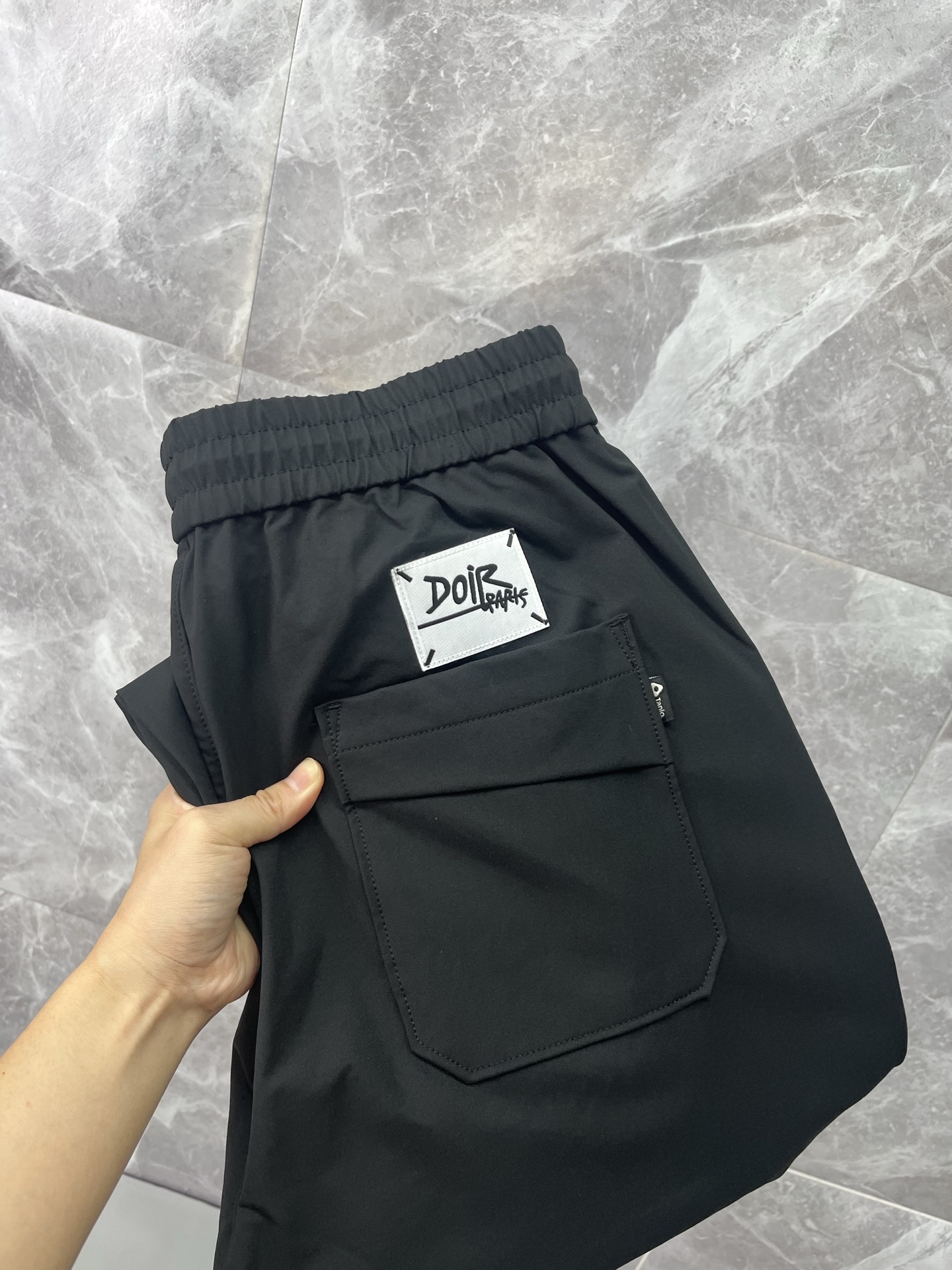 Dior Men's Black Relaxed-Fit Casual Pants with Elastic Waistband