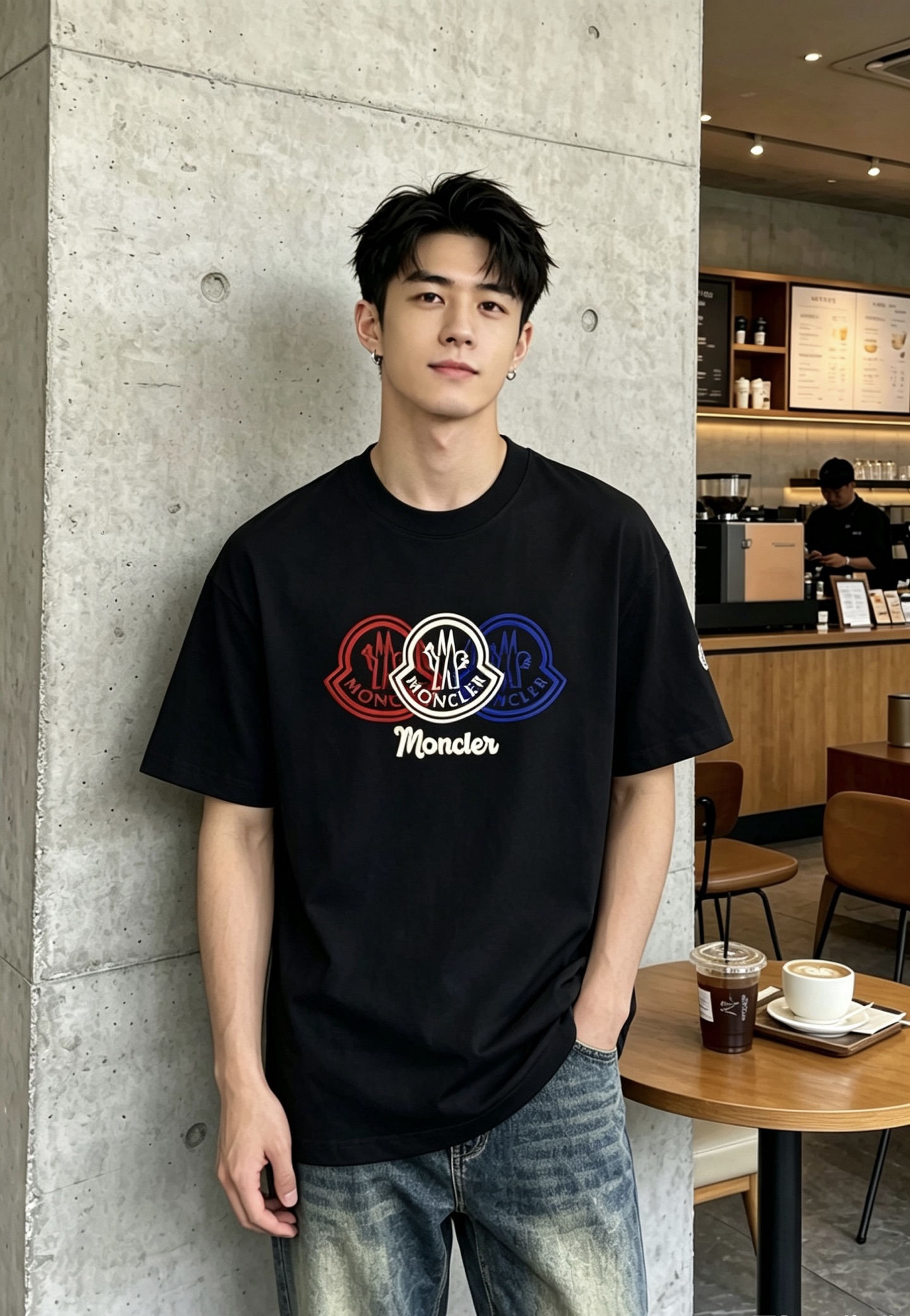 NO:860677,MONCLER 2026ss spring and summer high-quality short-sleeved T-shirt for couples, selected from 280 grams of high-weight pure cotton fabric, handicraft grade, genuine accessories, stitch work in line with quality requirements, super easy to match, dropped shoulder style, quality and tailoring design are first-class, full of style, color matching is mature and versatile. Size S-3XL, dropped shoulder version, please state your height and weight when placing an order, Moncler, T-shirt, tees, t-shirt,19860909MONCLER蒙口 2026ss春夏高品质情侣款短袖T恤,甄选280克高克重纯棉面料,工艺品级别,辅料顶真,车线做工符合精品要求,超级好搭配,落肩款,品质及剪裁设计都堪称一流,型格十足,配色轻熟百搭.尺码S-3XL,落肩版型,下单报身高体重,,Moncler,T-shirt,tees，t-shirt,,Men's clothing