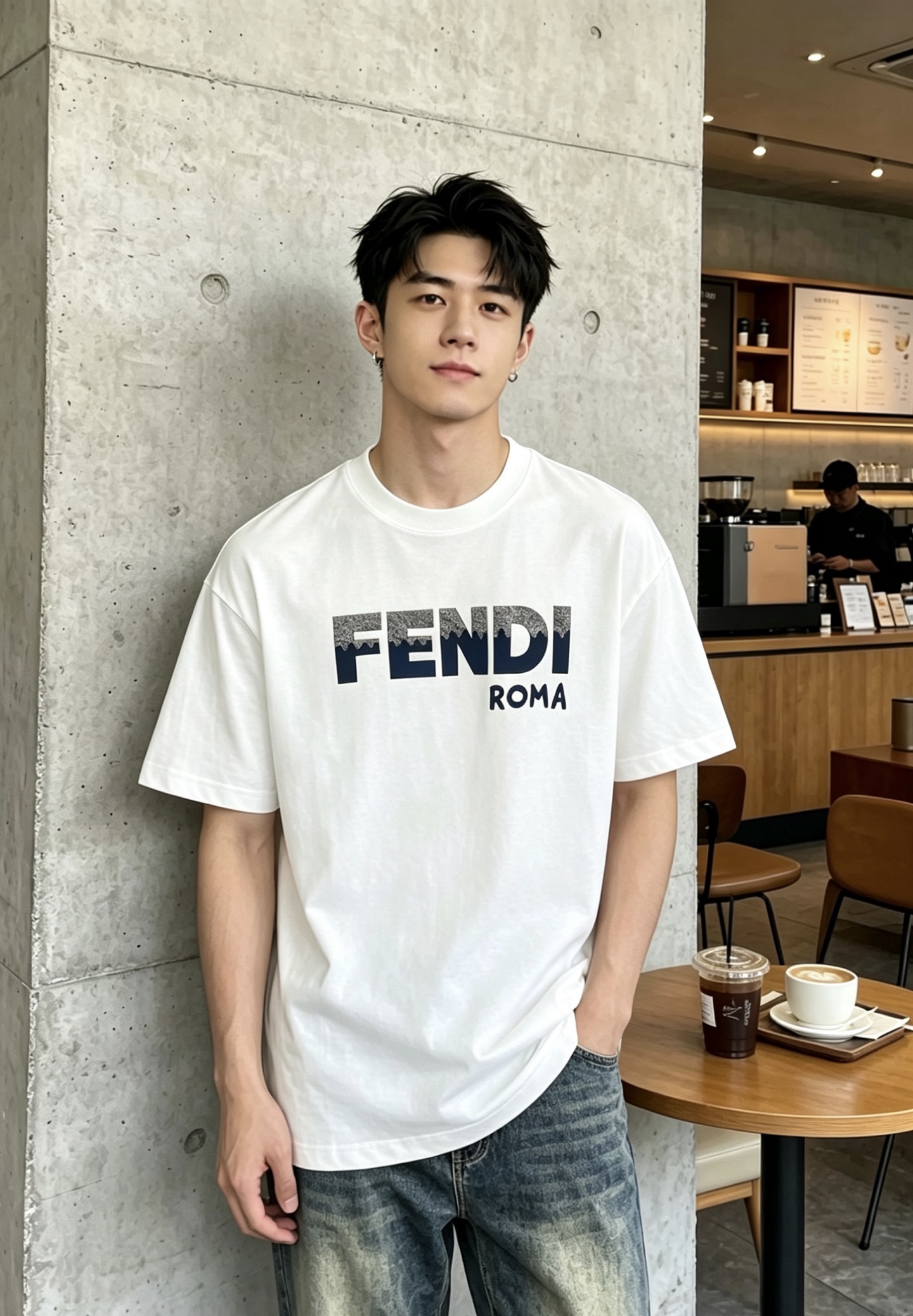 NO:860717,FENDI Fendi  2026ss spring and summer high-quality short-sleeved T-shirt for couples, selected from 280g high-weight pure cotton fabric, handicraft grade, genuine accessories, stitch work in line with quality requirements, super easy to match, dropped shoulder style, quality and tailoring design are first-class, full of style, light and versatile color matching. Size S-3XL, dropped shoulder version, please state your height and weight when placing an order, fendi, fendi, T-shirt, tees, t-shirt,19860909FENDI芬迪 2026ss春夏高品质情侣款短袖T恤,甄选280克高克重纯棉面料,工艺品级别,辅料顶真,车线做工符合精品要求,超级好搭配,落肩款,品质及剪裁设计都堪称一流,型格十足,配色轻熟百搭.尺码S-3XL,落肩版型,下单报身高体重,,fendi,fendi,T-shirt,tees，t-shirt,,Men's clothing