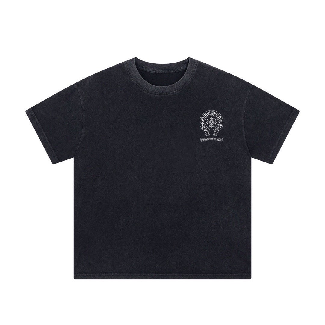 Chrome Hearts Camiseta de Manga Corta con Estampado de Cruz Lavada Unisex 6 i1744399097 3500 7
