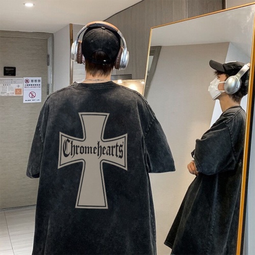 Chrome Hearts Vintage Wash T-Shirt - Cross Graphic, Oversized Fit, Unisex 1 Chrome Hearts Vintage Wash T-Shirt – Cross Graphic, Oversized Fit, Unisex