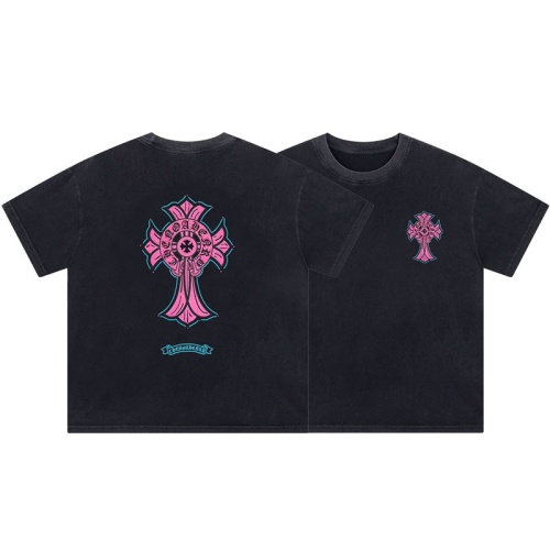 Chrome Hearts Vintage Wash Tee - Cross Print, Oversized Fit, Street Style 1 Chrome Hearts Vintage Wash Tee – Cross Print, Oversized Fit, Street Style