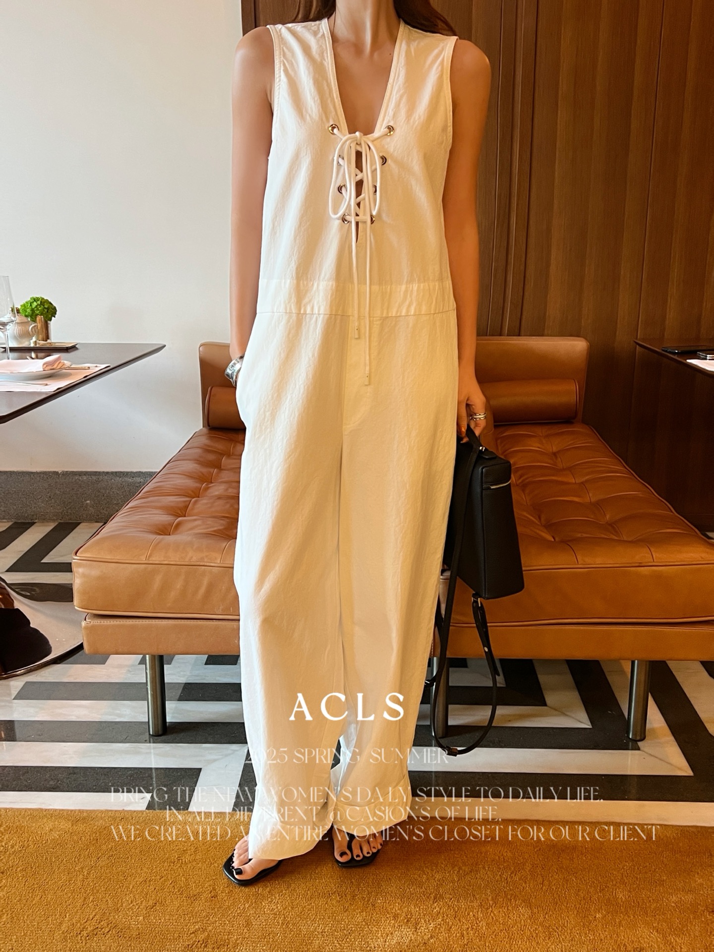 Prada Linen-Cotton Jumpsuit with Triangle Logo - Sleeveless, High-Waisted 5 i1747380557908 1912 0 3