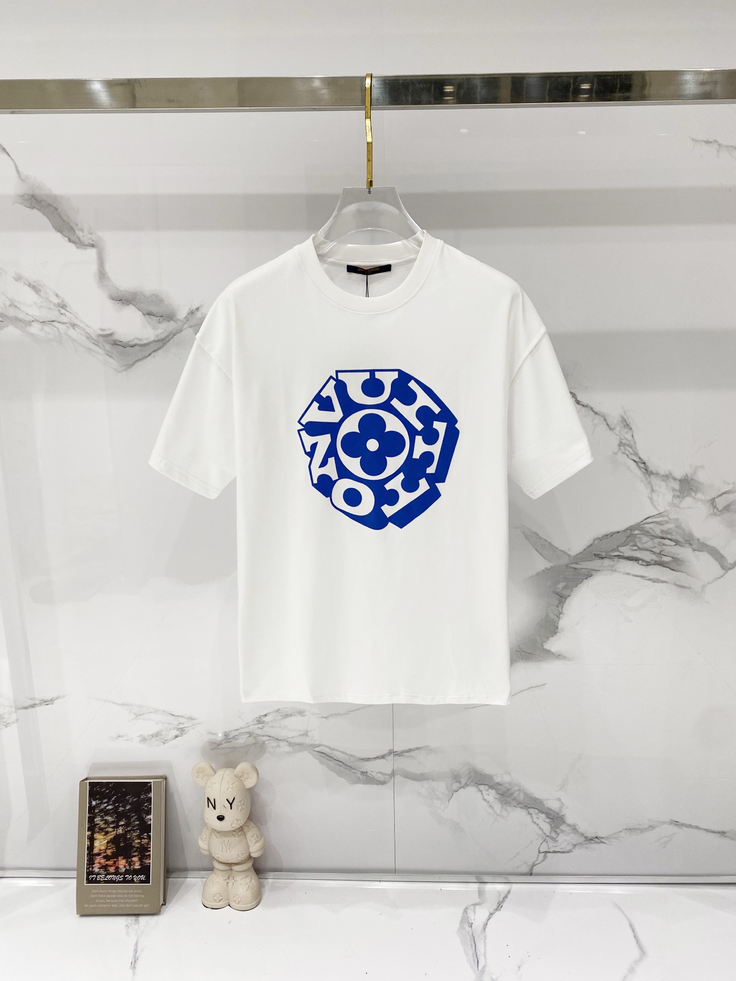 P75 louis Vuitton/Louis Vuitton - camiseta de cuello redondo de puro algodón 260 g, modelo conjunto Serie Yayoi Kusama …