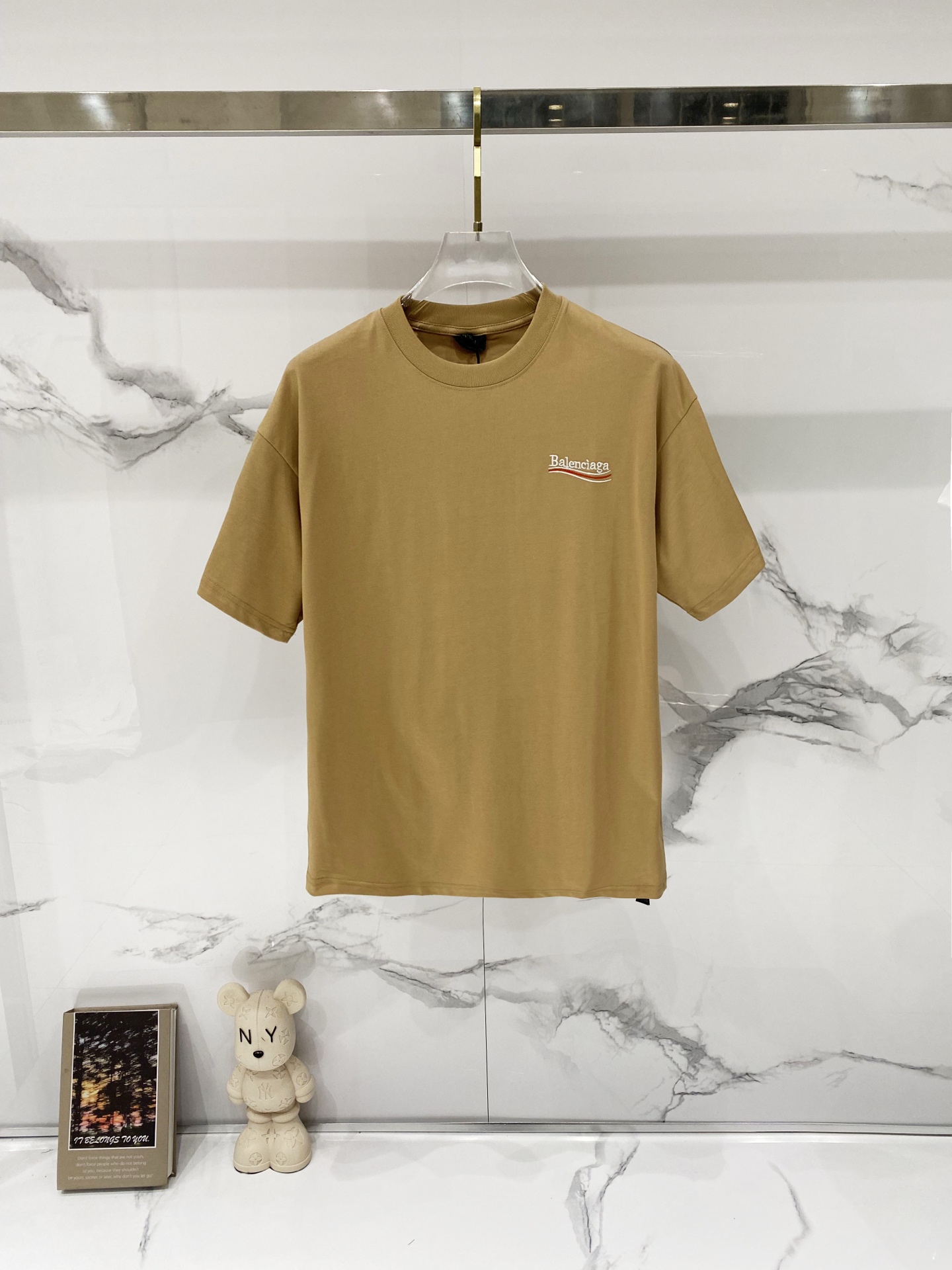P75 balenciaga/Paris Balenciaga - Camiseta de algodón puro de 260 gramos, con bordado clásico delantero y trasero de le…
