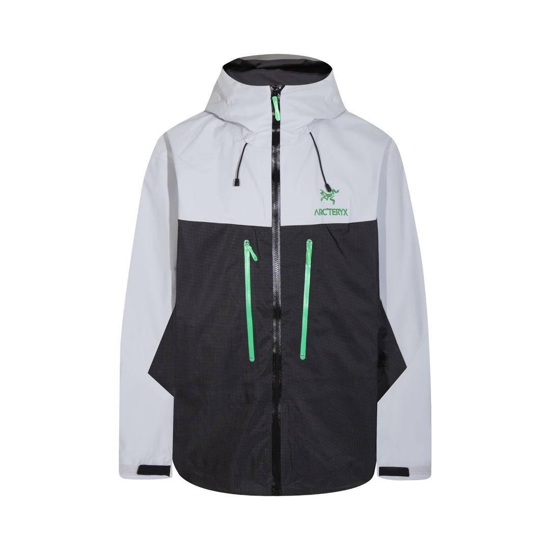 [Versión superior] ARCTERYX ALPHA SV / Chaqueta Chaqueta de goma rígida negra Solitude Jungle para hombre y mujer. Teji…