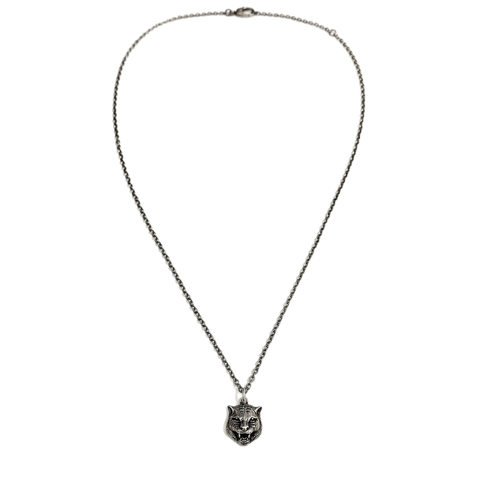 NO:381571,Gucci retro tiger head silver necklace necklace with retro old craftsmanship, free version, jewelry fine products, gucci, necklace19860909古驰复古虎头银项链 项链 配以复古做旧工艺  随意对版版本,饰品精品,gucci,necklace,Jewelry