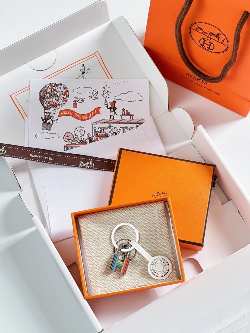 Hermès Cadenas Quizz Rainbow Keyring - Palladium Finish, Multicolor 1 Hermès Cadenas Quizz Rainbow Keyring - Palladium Finish, Multicolor