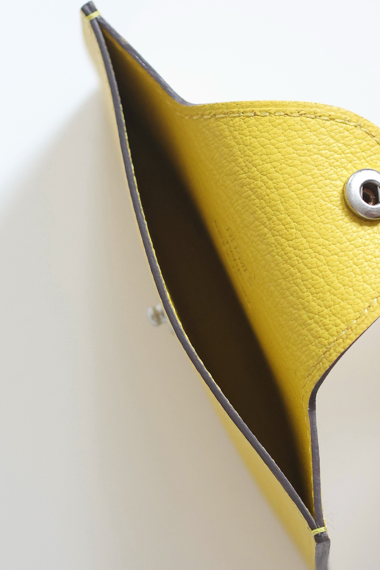 Elegant Yellow Leather Card Holder Wallet with Palladium Hardware - Compact Design 15 i1747818276 3089 5
