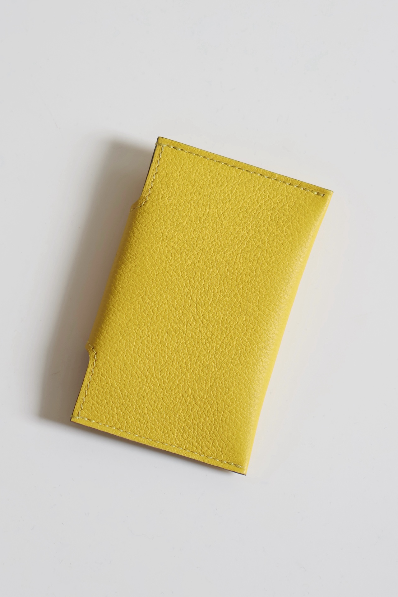 Elegant Yellow Leather Card Holder Wallet with Palladium Hardware - Compact Design 17 i1747818276 3814 3