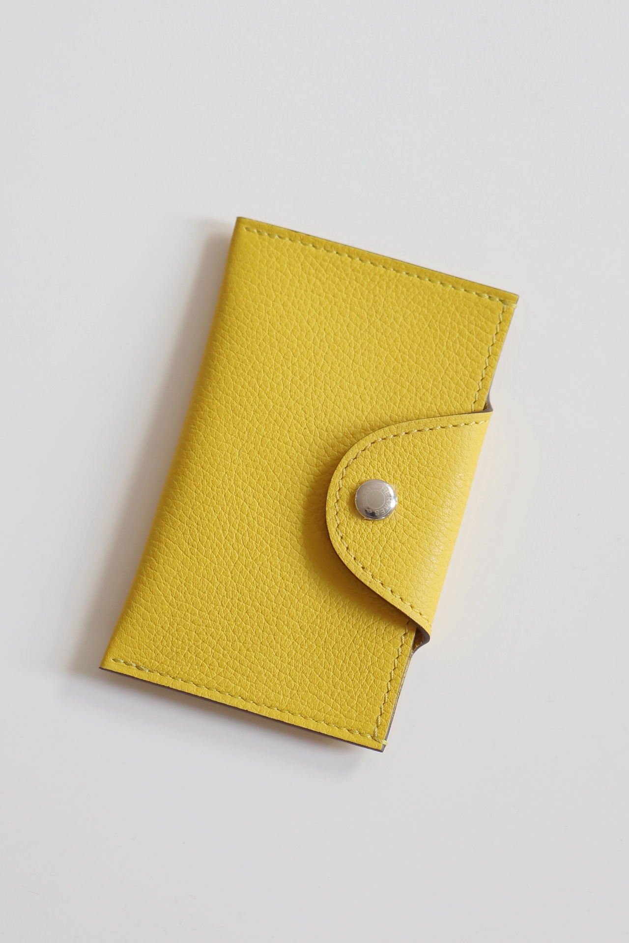 Elegant Yellow Leather Card Holder Wallet with Palladium Hardware - Compact Design 12 i1747818276 6208 1